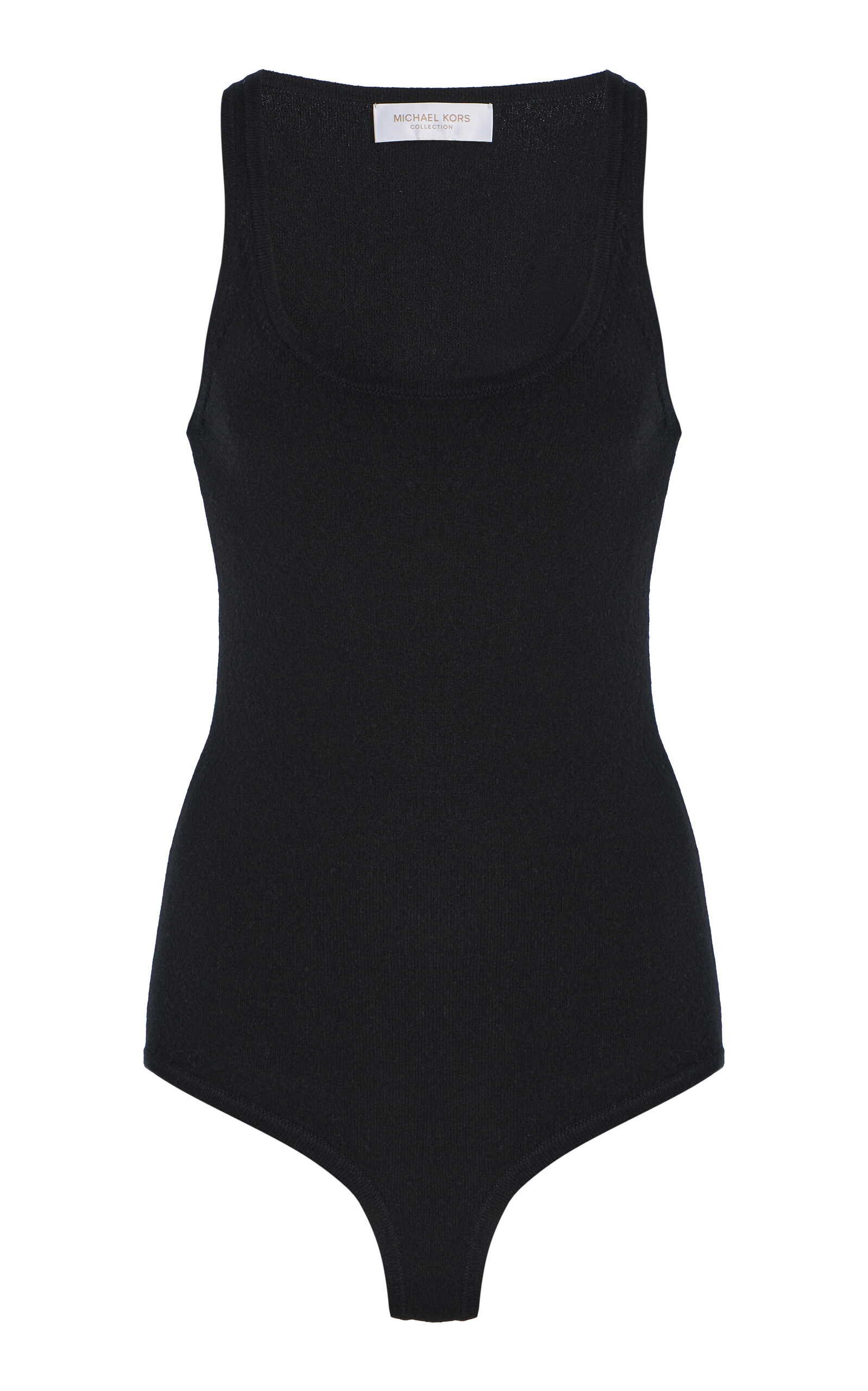 Michael Kors Ribbed Tank Bodysuit In Black