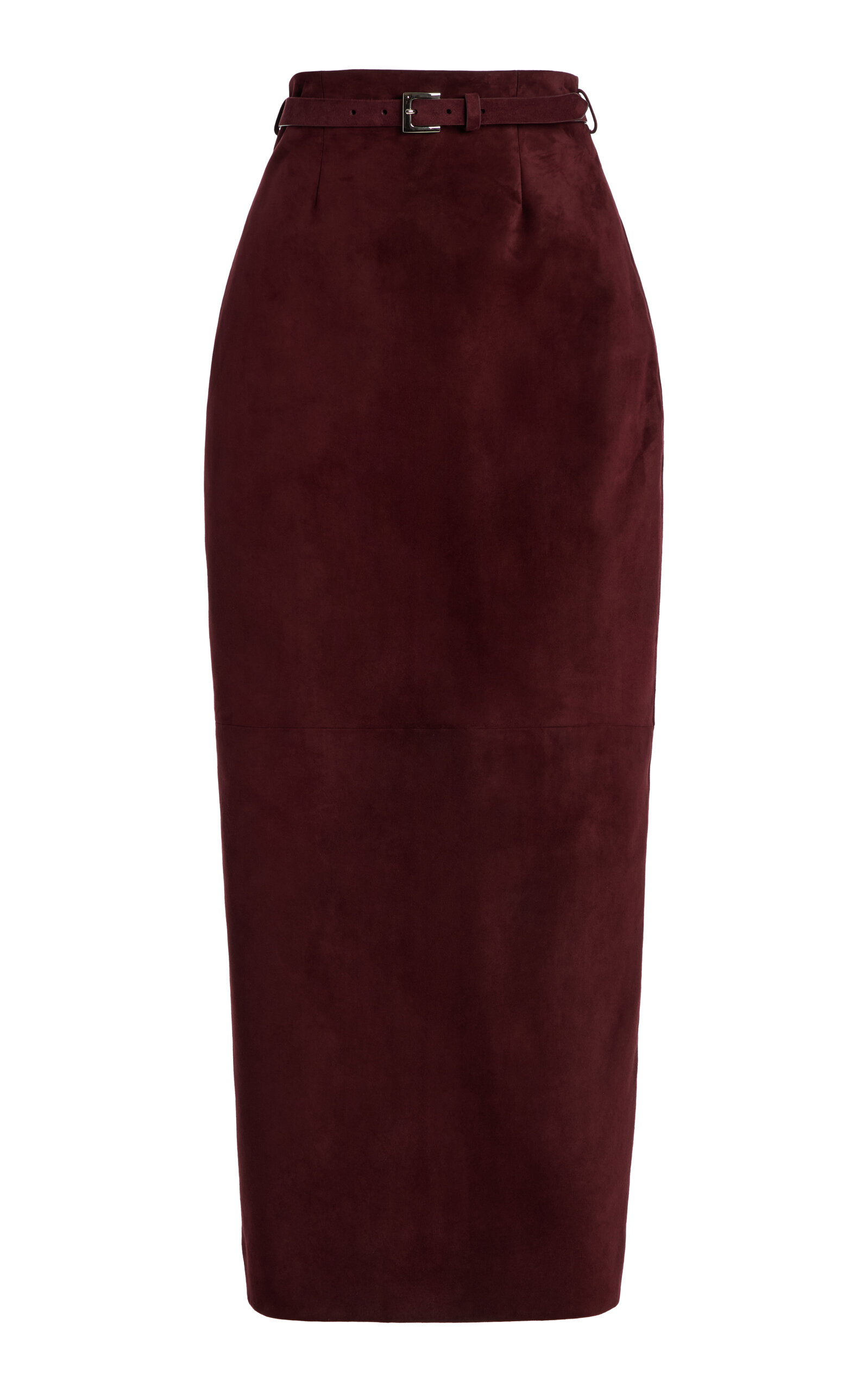 Adam Lippes Levi Belted Suede Maxi Skirt