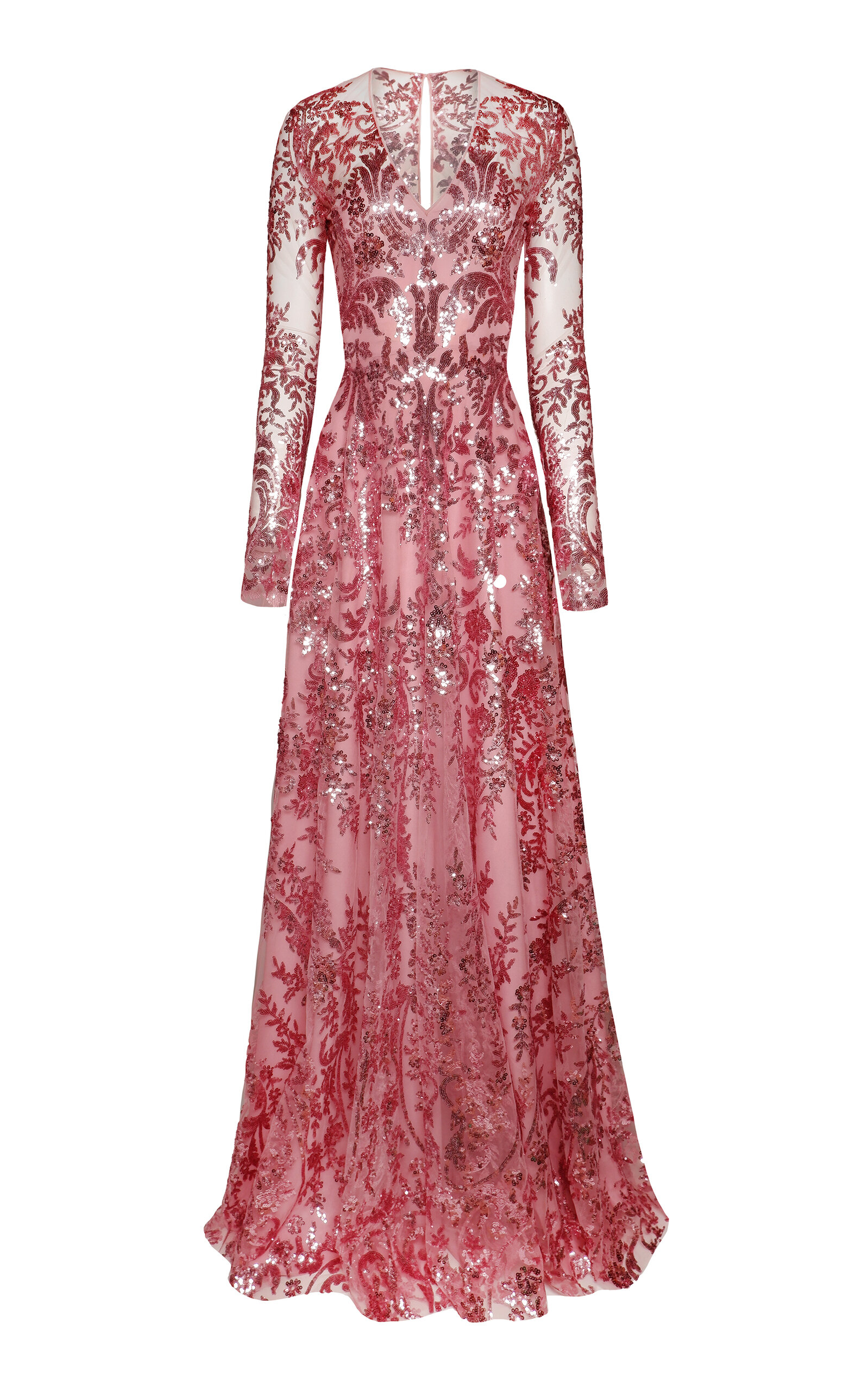 Naeem Khan Sequined Gown In Pink