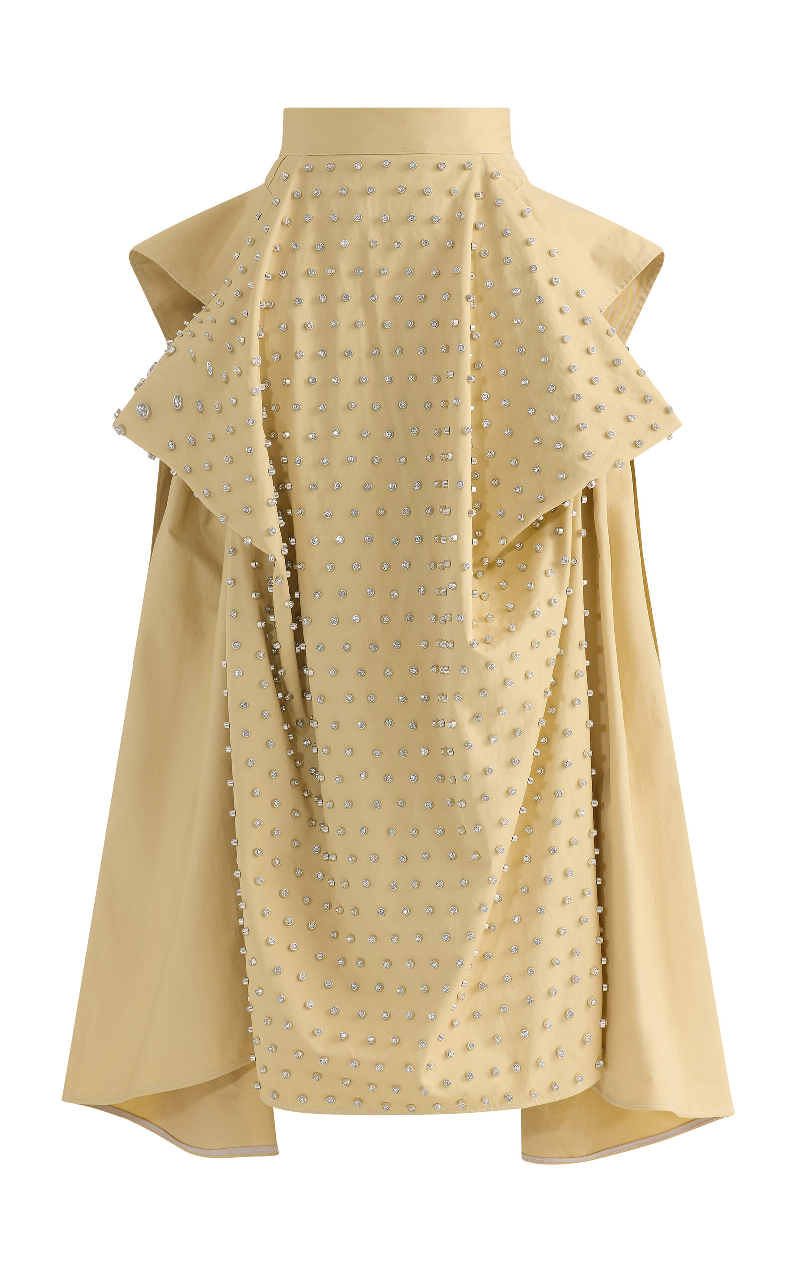 Maticevski Fleur Studded Cotton Skirt In Nude