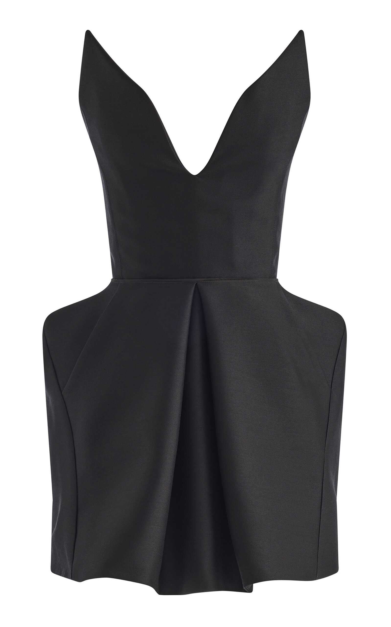 Maticevski Women's Le Petite Wool Silk Pleated Strapless Mini Dress In Black