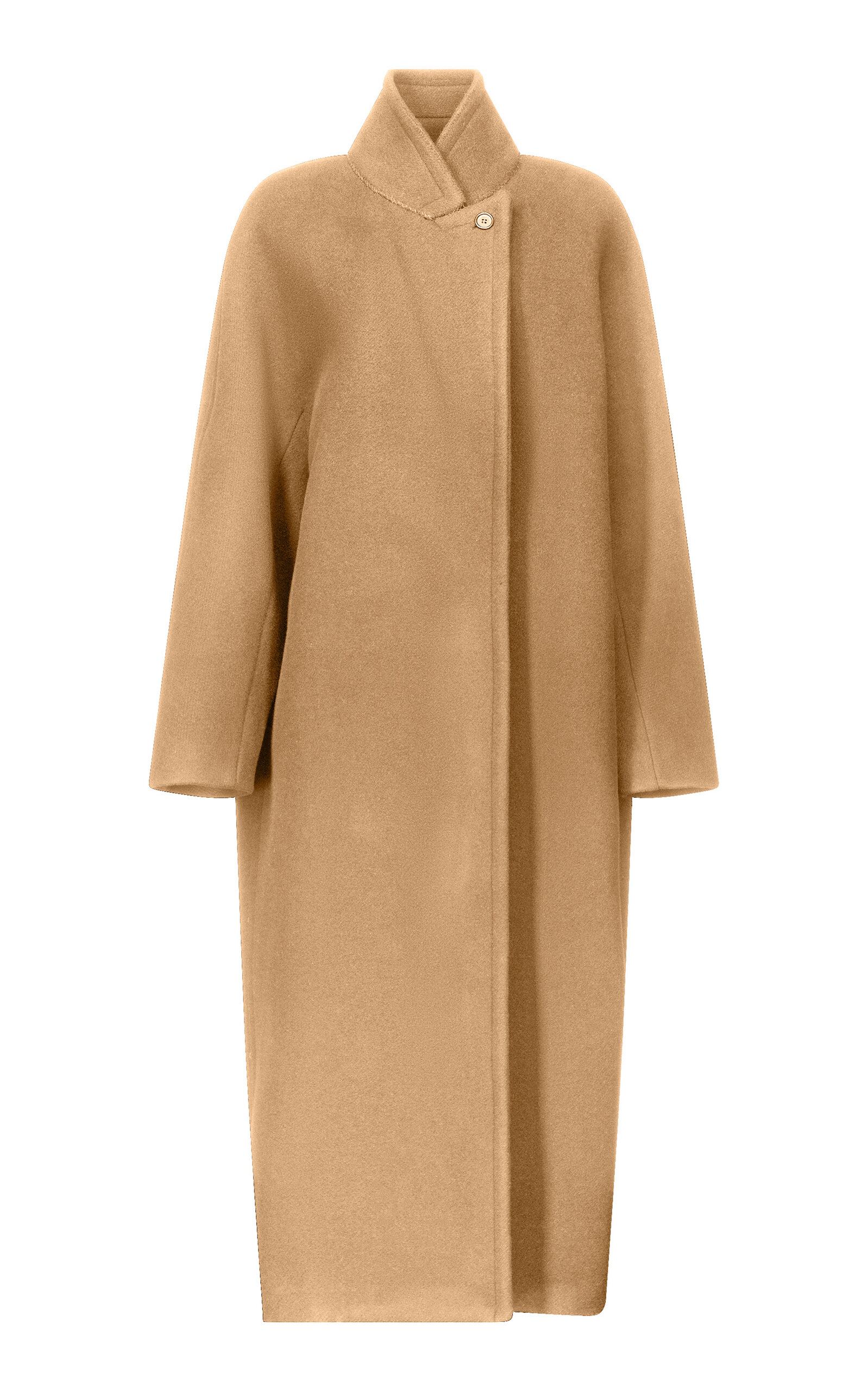Fforme Yves Cocoon Wool Coat In Tan