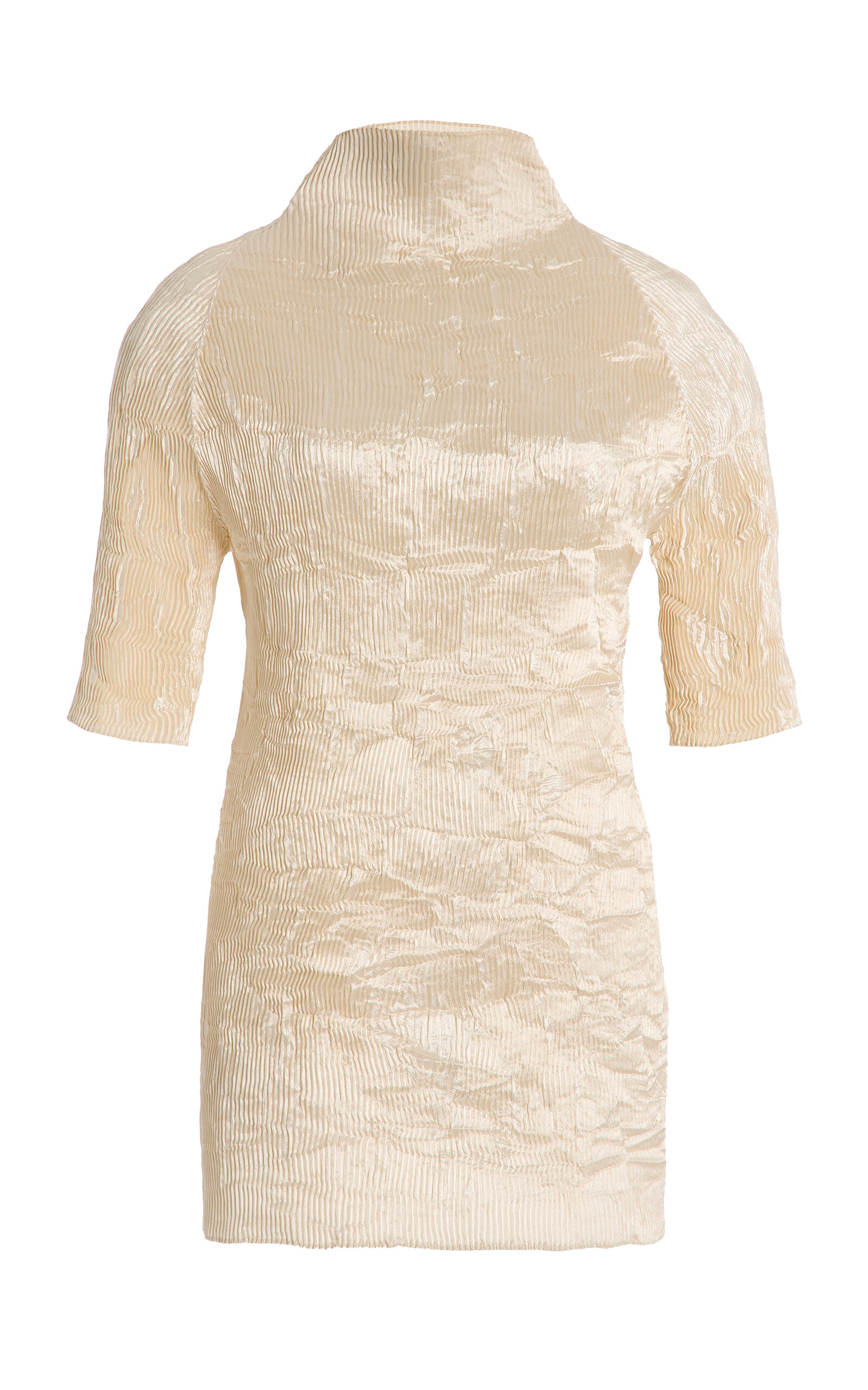 Fforme Dahlia Crinkled Satin Top In Gold