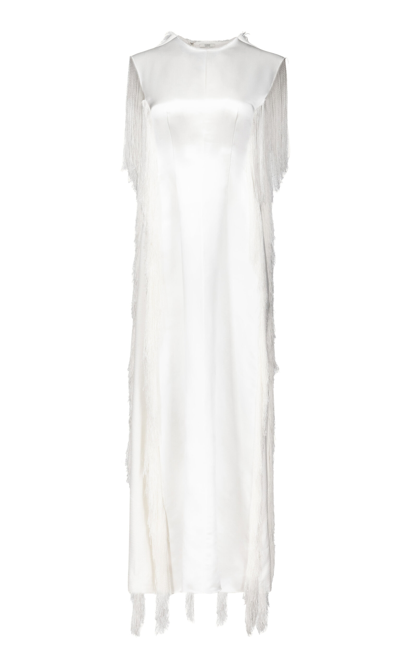 Fforme Myra Long Frayed Dress In White