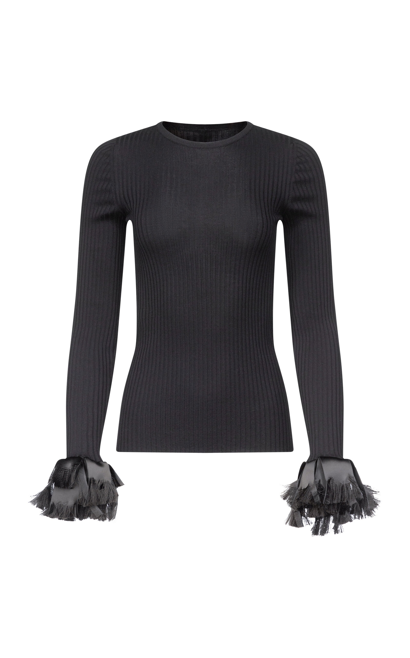 FFORME Nova Ribbon-Fringed Wool Sweater