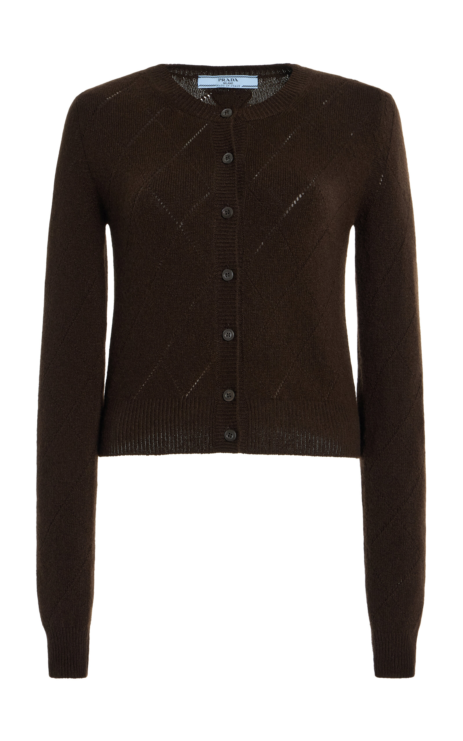 Prada Cashmere Cardigan In Brown