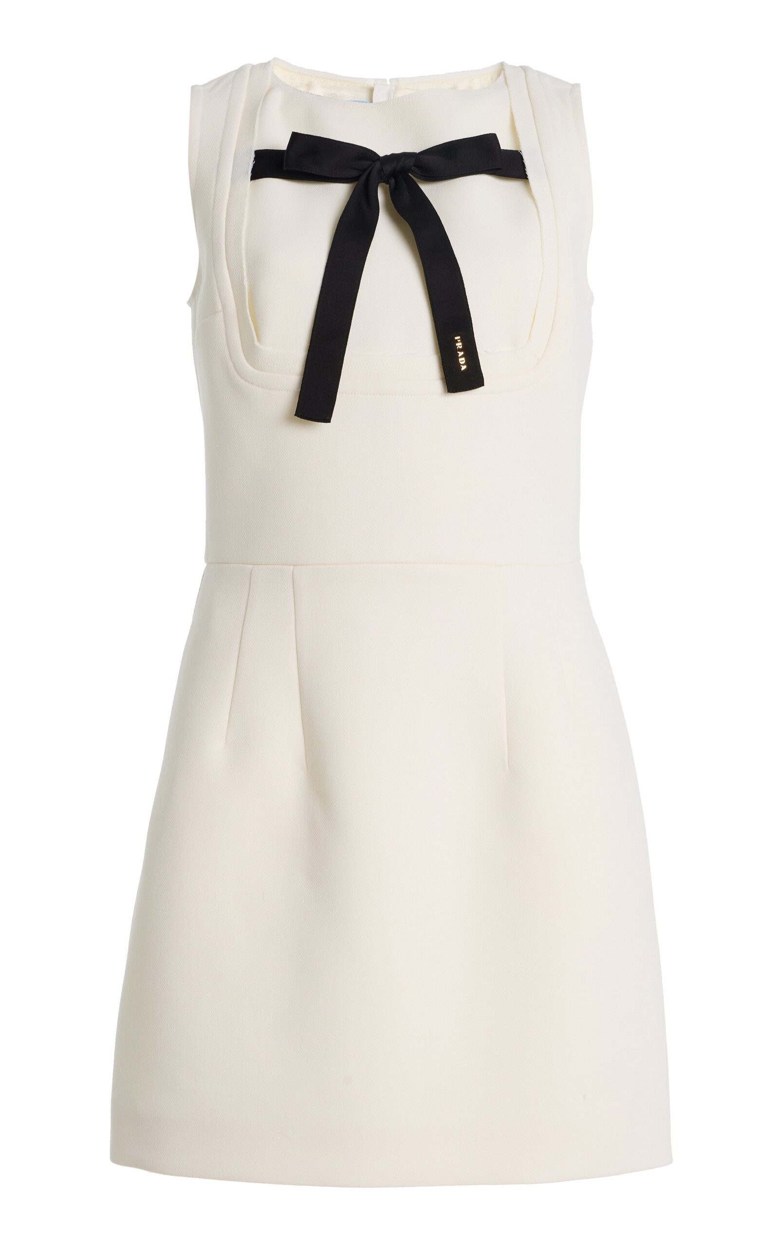 Prada Bow-Detailed Cotton Mini Dress
