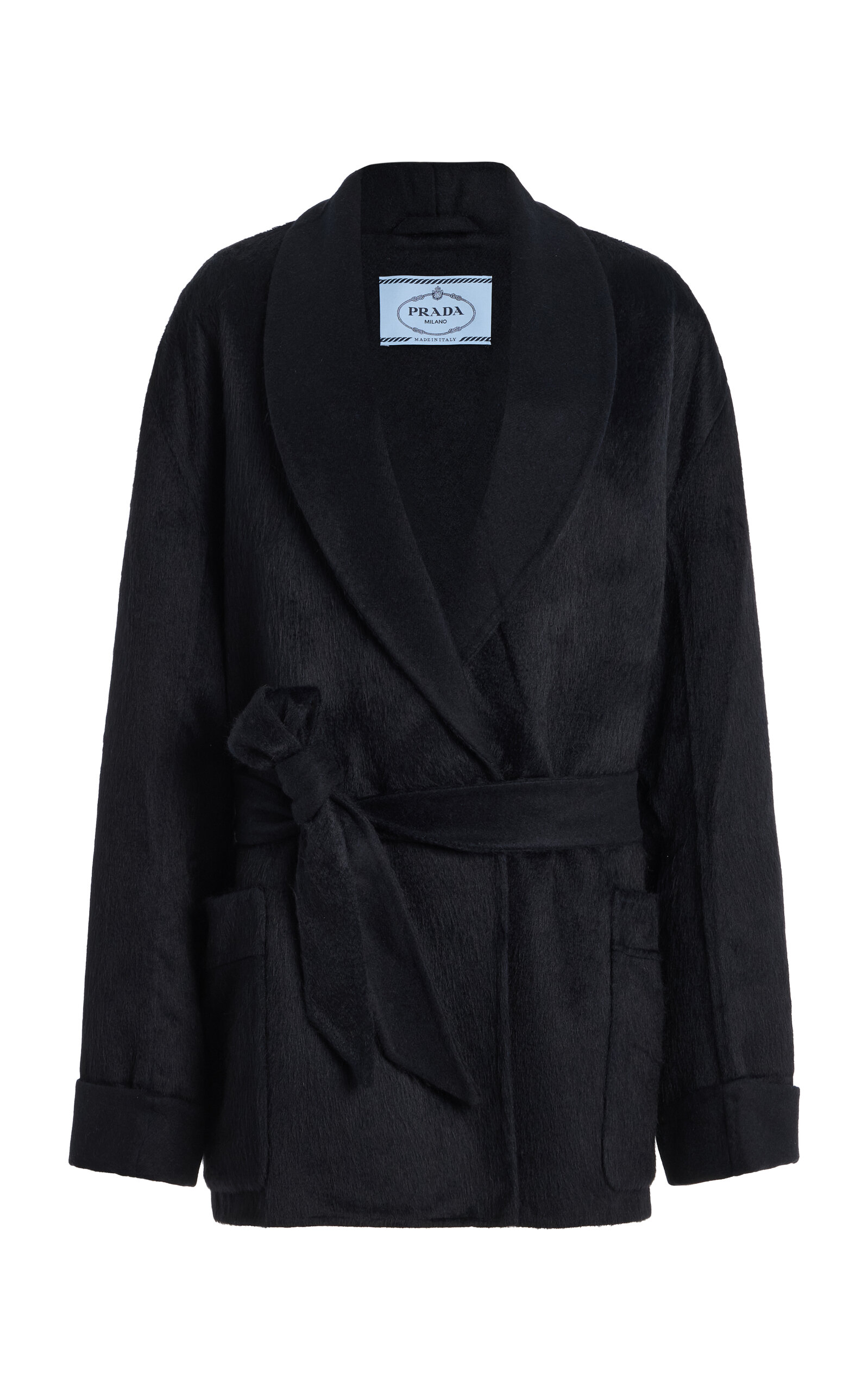 Prada Oversized Wool Jacket In Blue