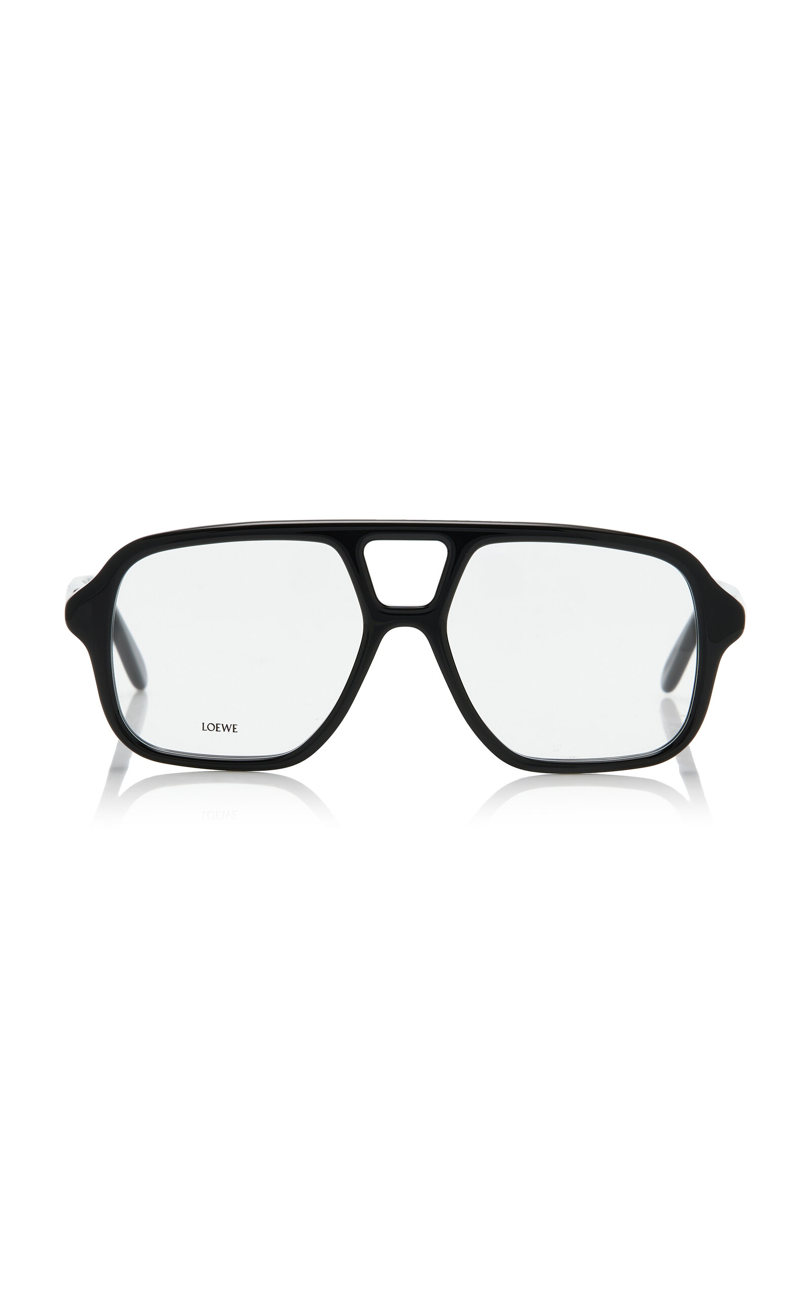 Loewe Slim Aviator-frame Acetate Glasses In Black