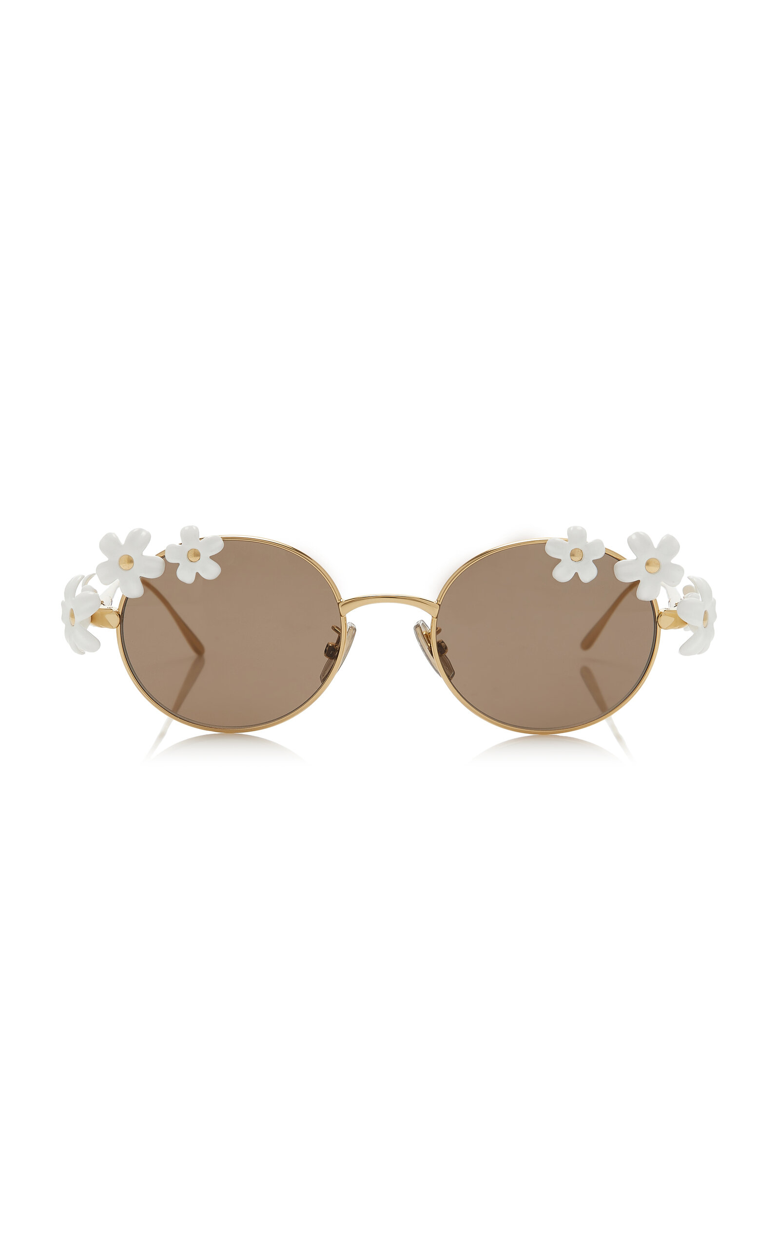 Loewe Daisy Field Round-frame Metal Sunglasses In Gold