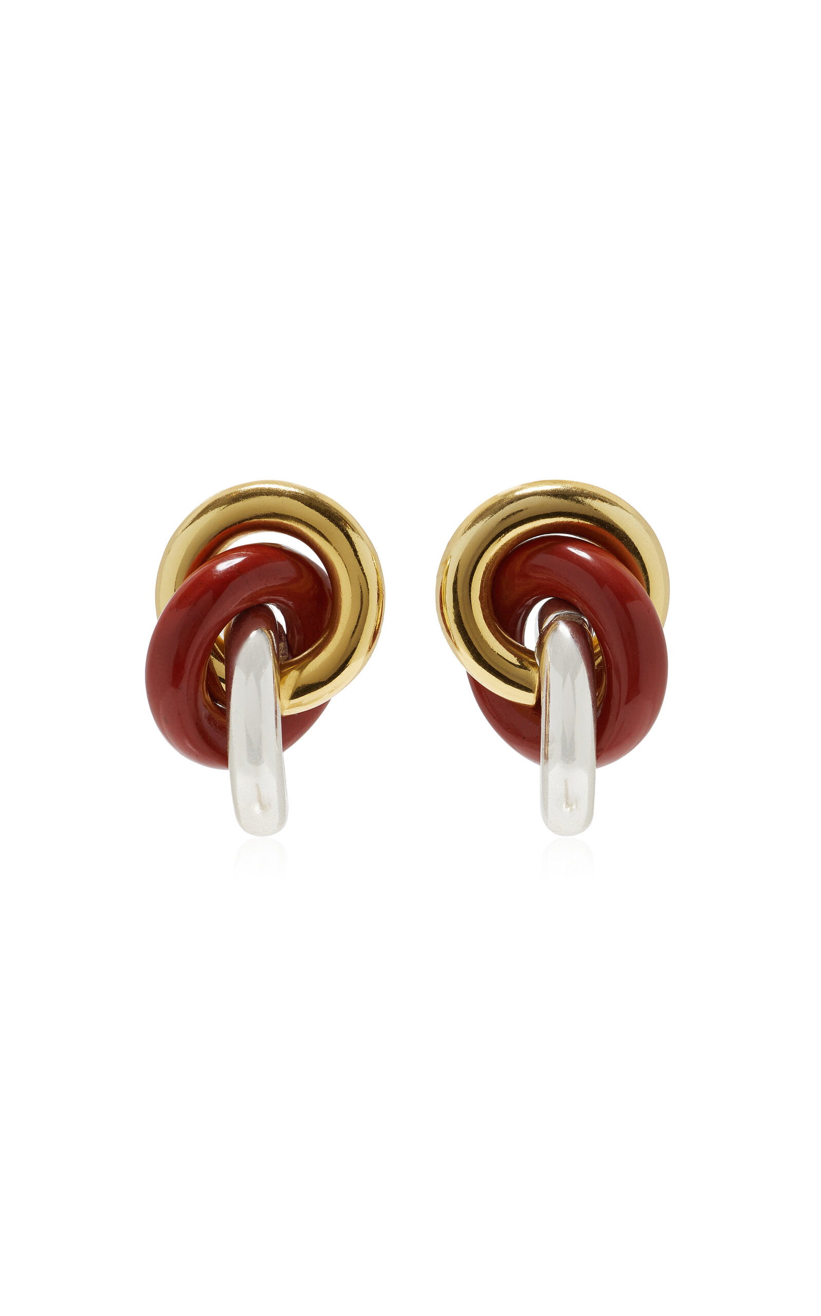 Tendril Jasper; Gold-Plated Earrings