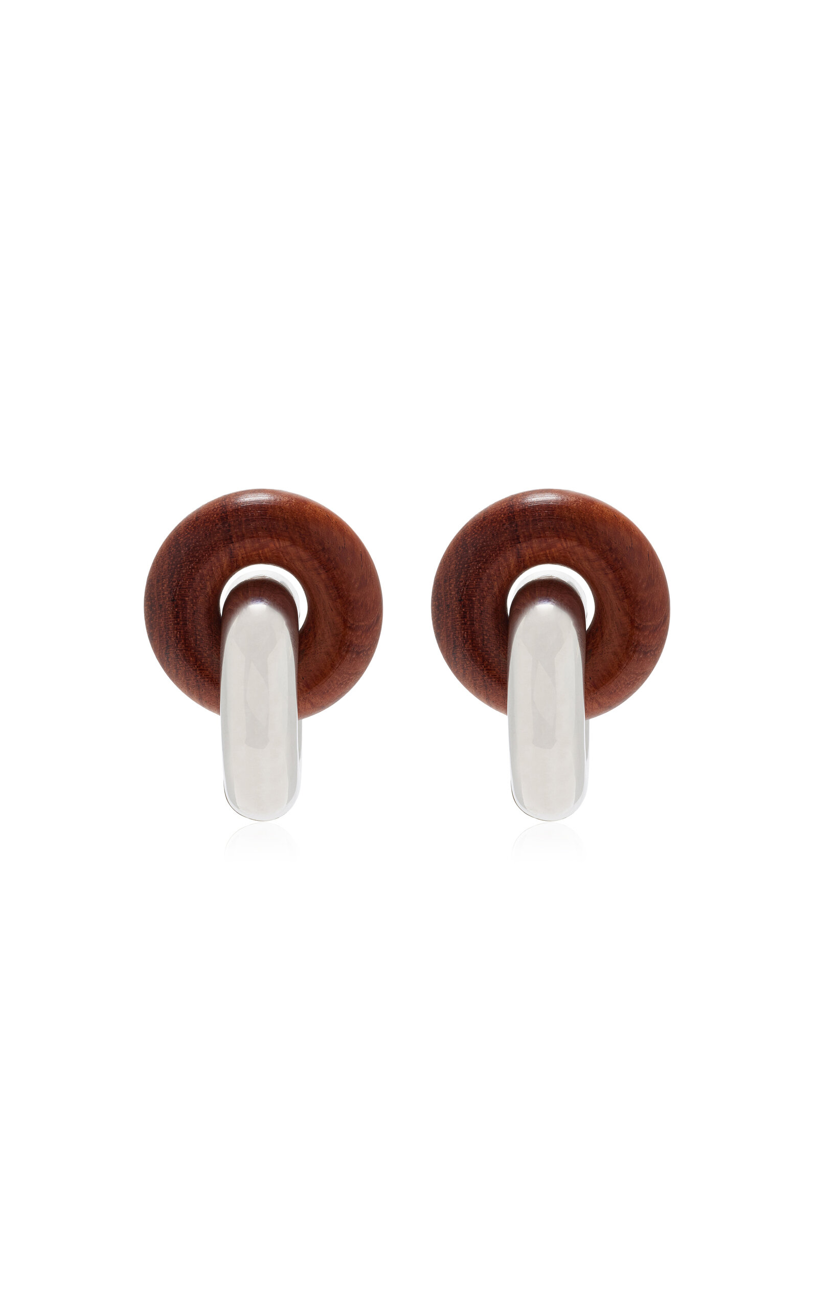 Cumulus Wood; Sterling Silver Earrings