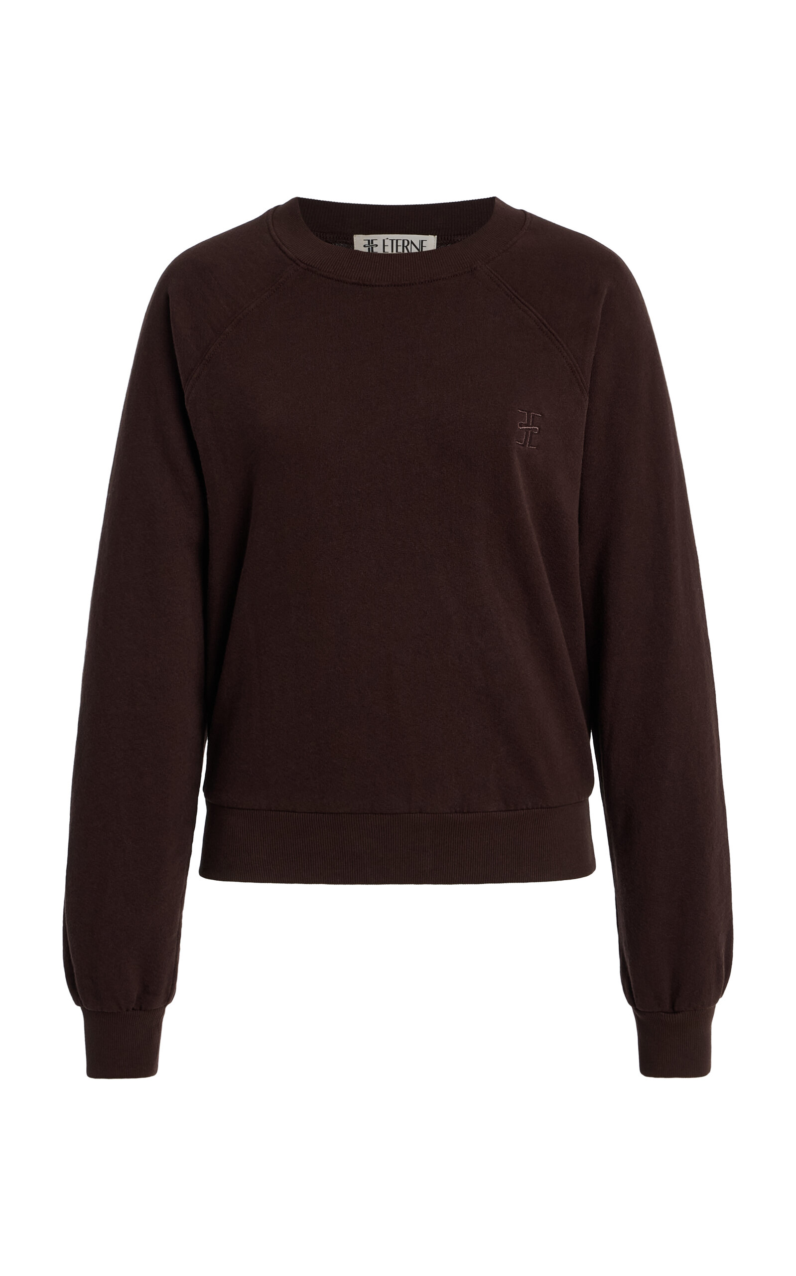 Éterne Shrunken Cotton Sweatshirt In Brown