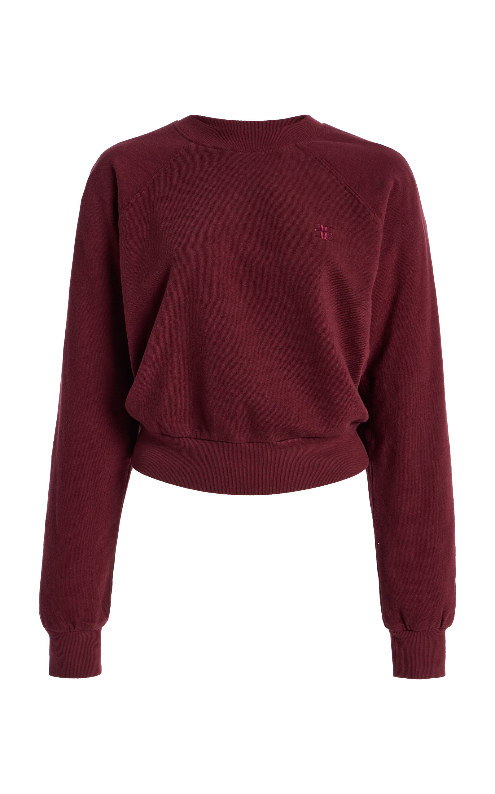 Éterne Shrunken Cotton Sweatshirt In Burgundy
