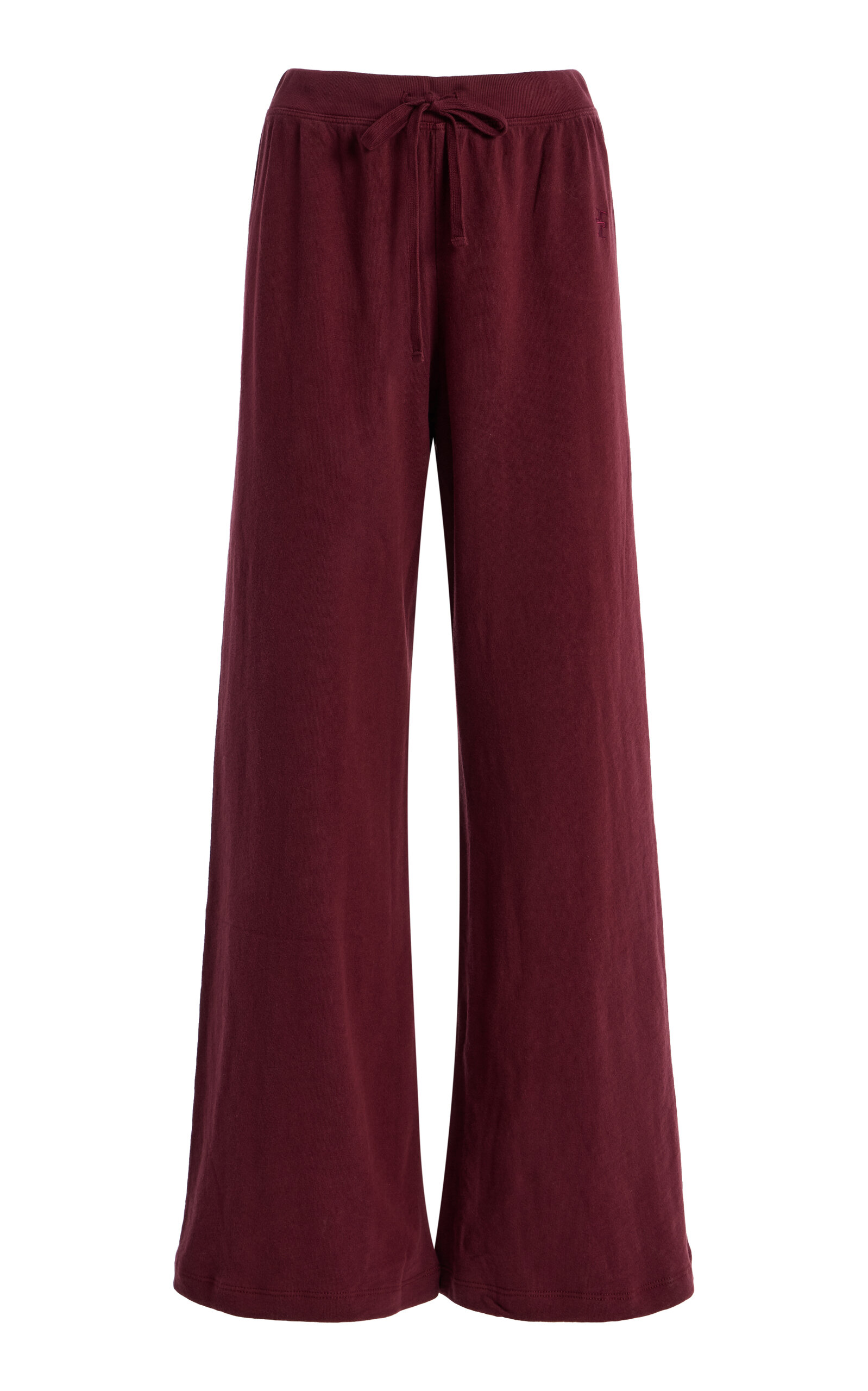 Éterne Drawstring Cotton Wide-leg Sweatpants In Burgundy
