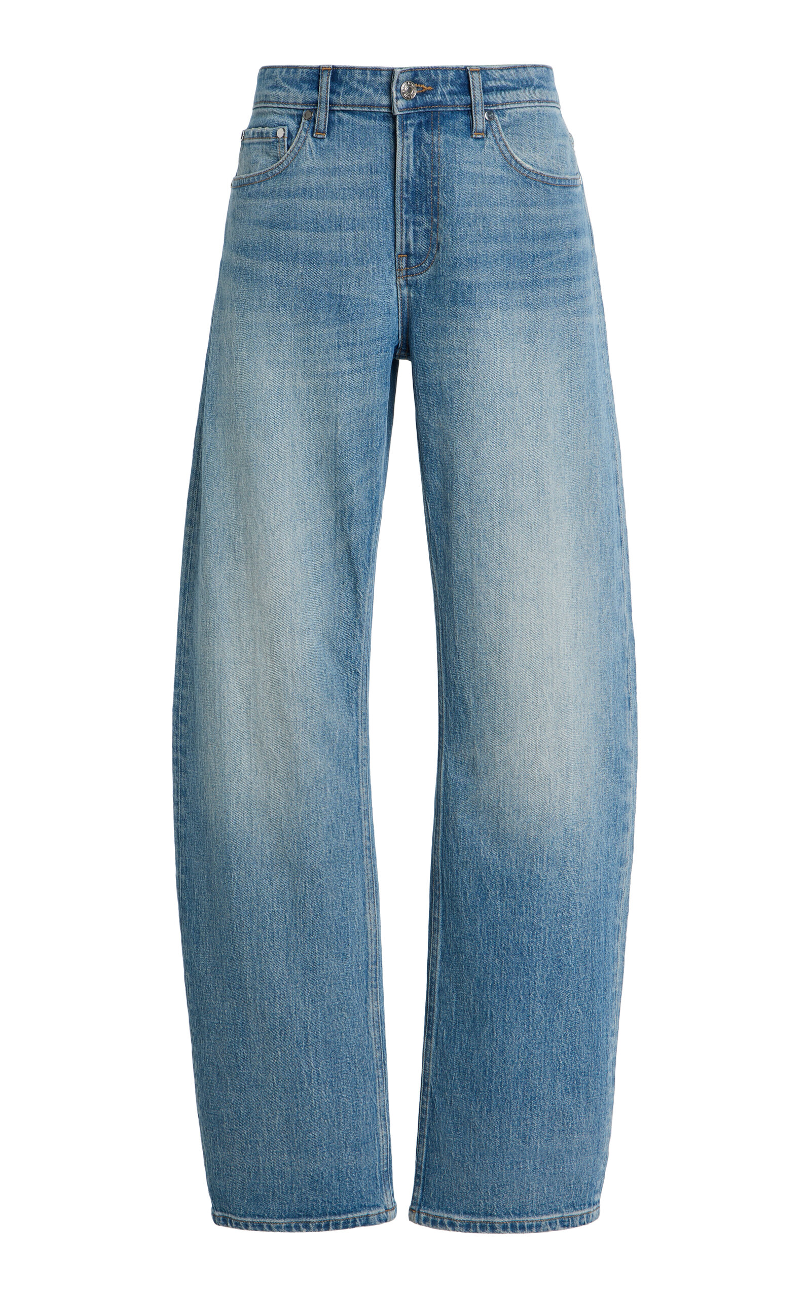 EB Denim Alida Rigid Mid-Rise Loose Bowed-Leg Jeans