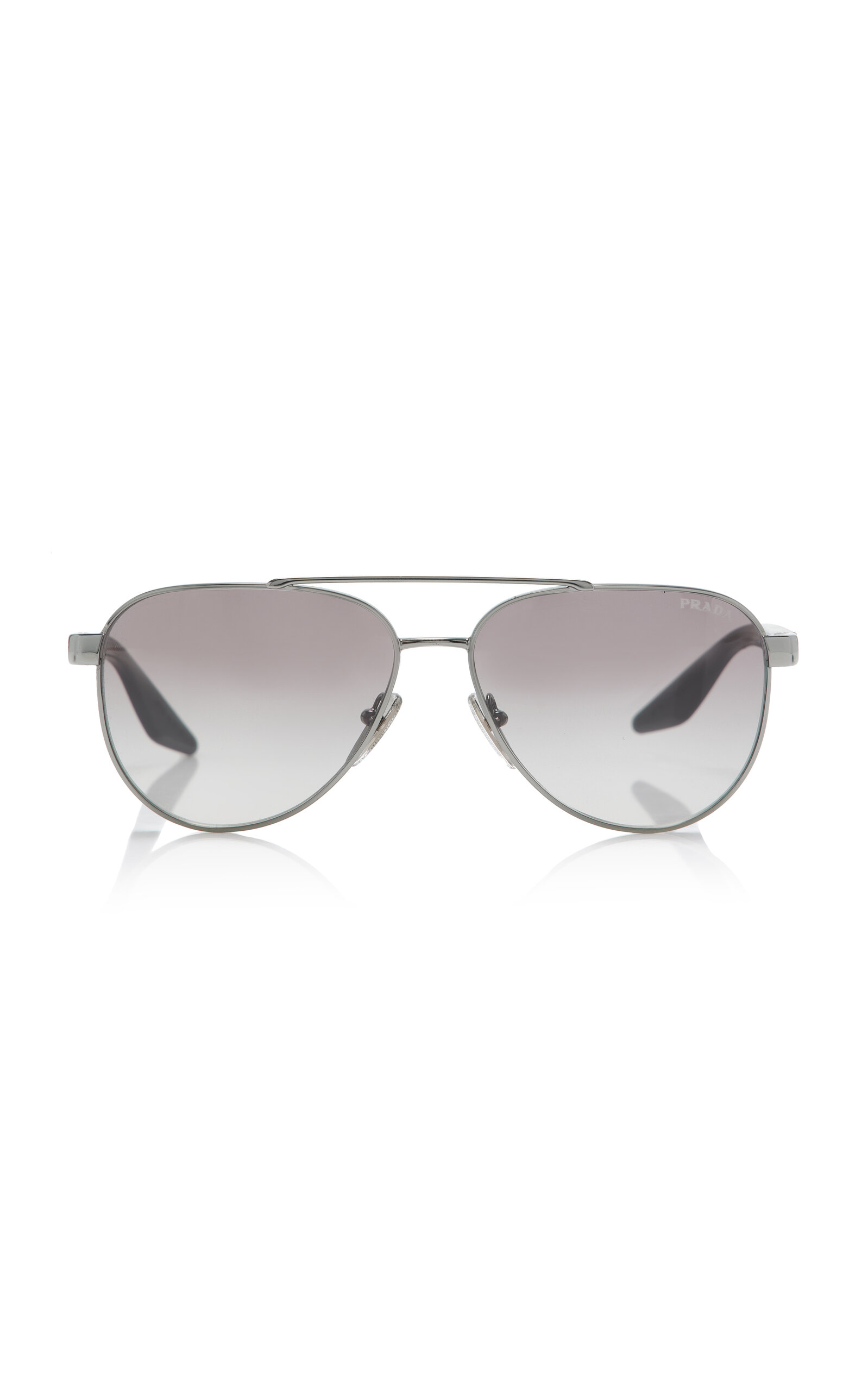Prada Aviator-frame Metal Sunglasses In Gray