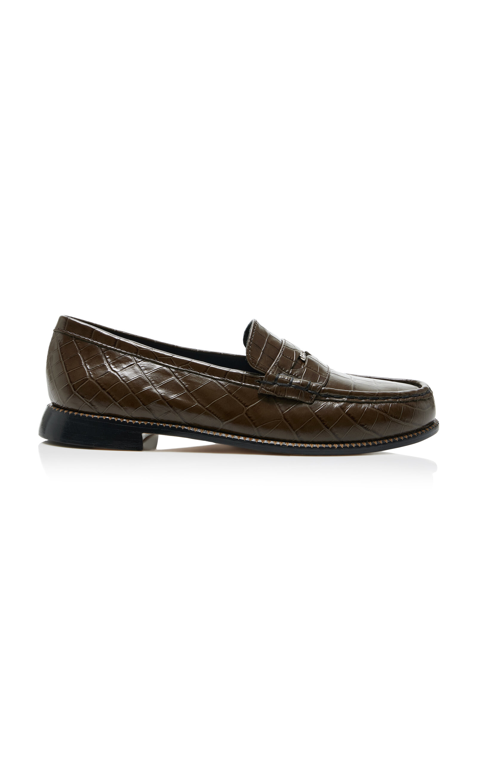 Freda Salvador Elba Croc-effect Leather Loafers In Multi