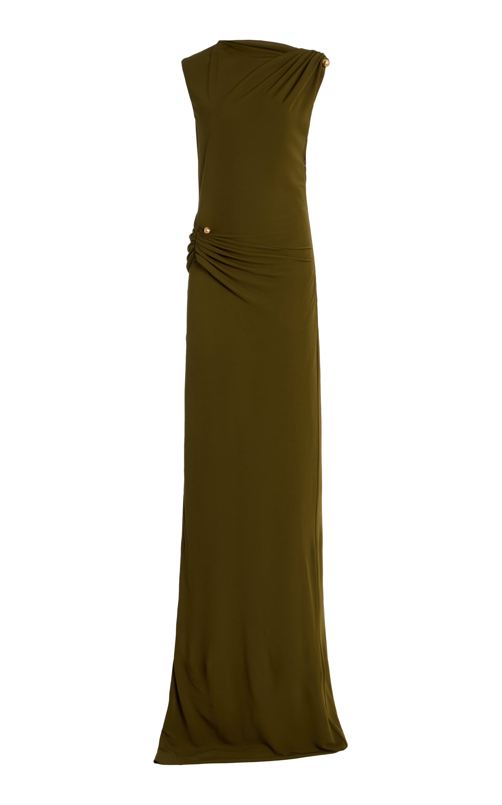 Cult Gaia Izola Open-Back Draped Jersey Maxi Dress