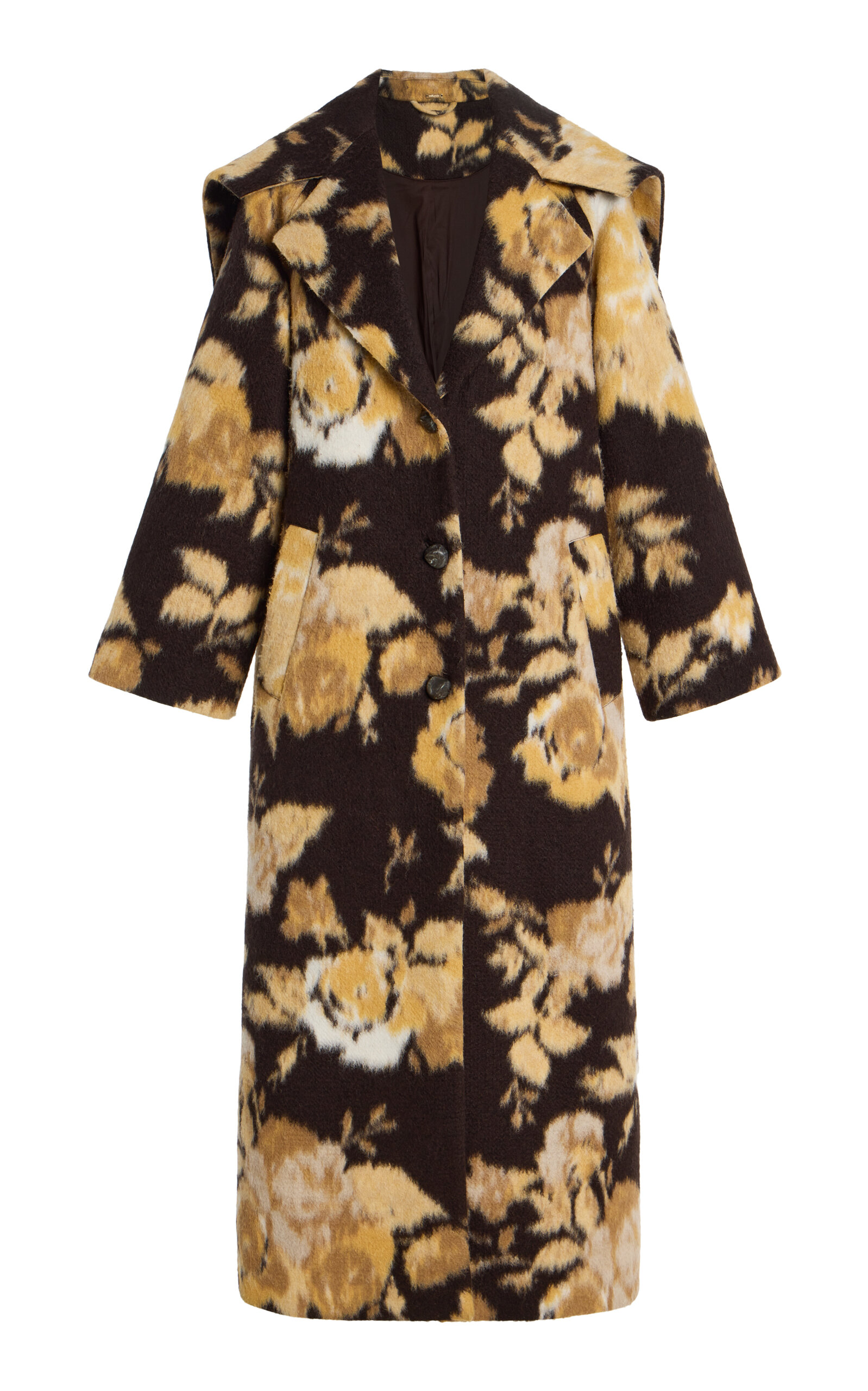 Cult Gaia Floral-print Button Coat In Multi
