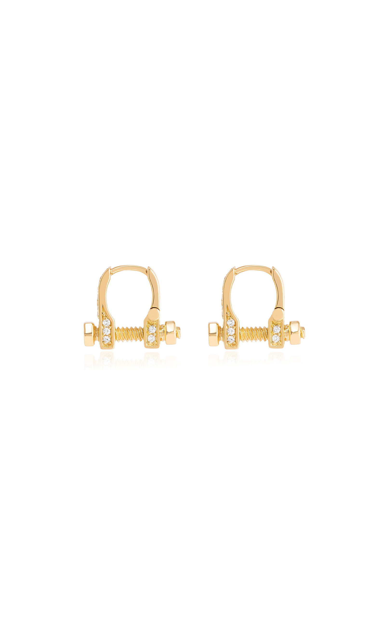 Ampm 18k Yellow Gold Re-charge Small Diamond Earrings