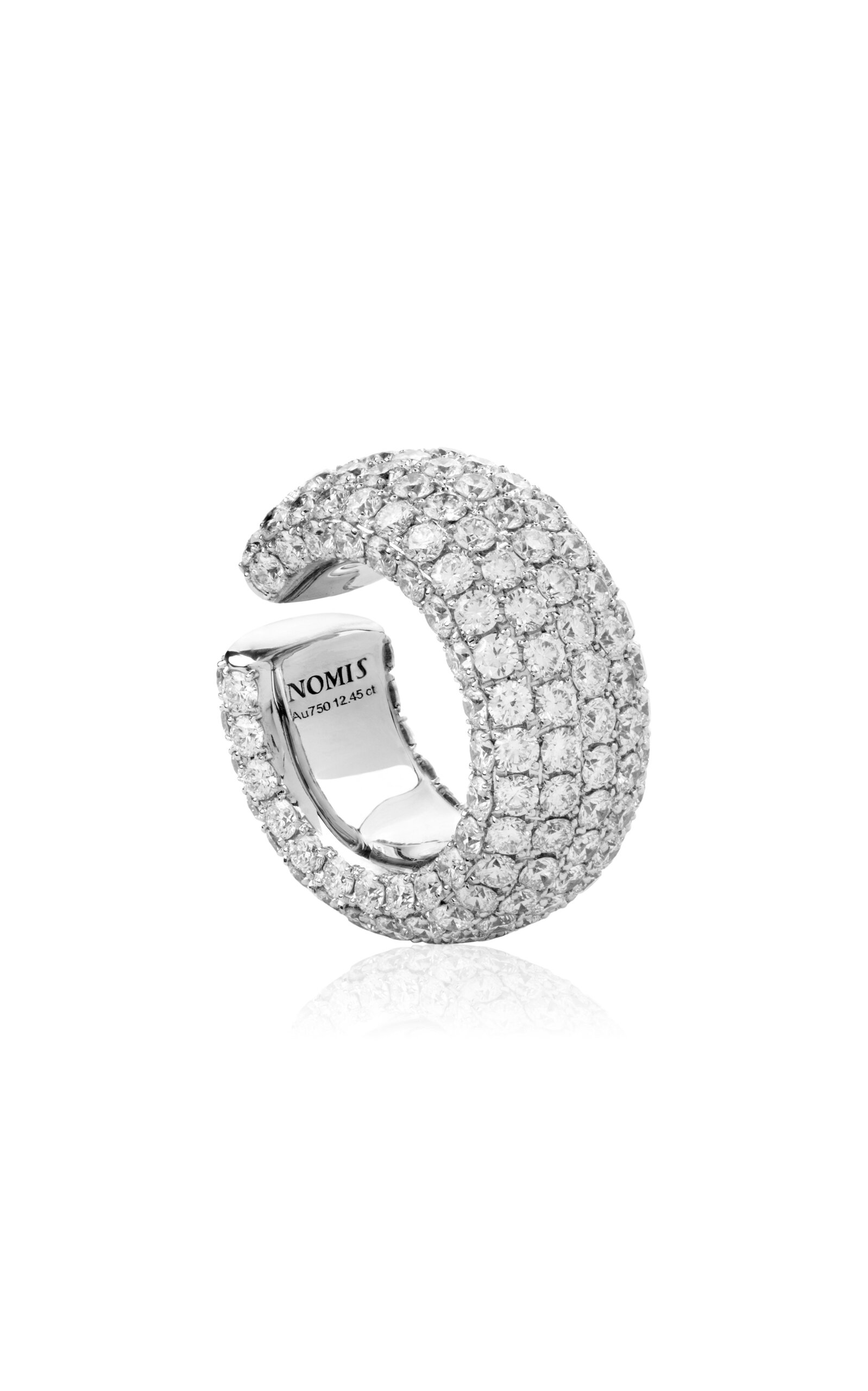 Nomis 18k White Gold Tire Incru Ear Cuff/ring In Silver