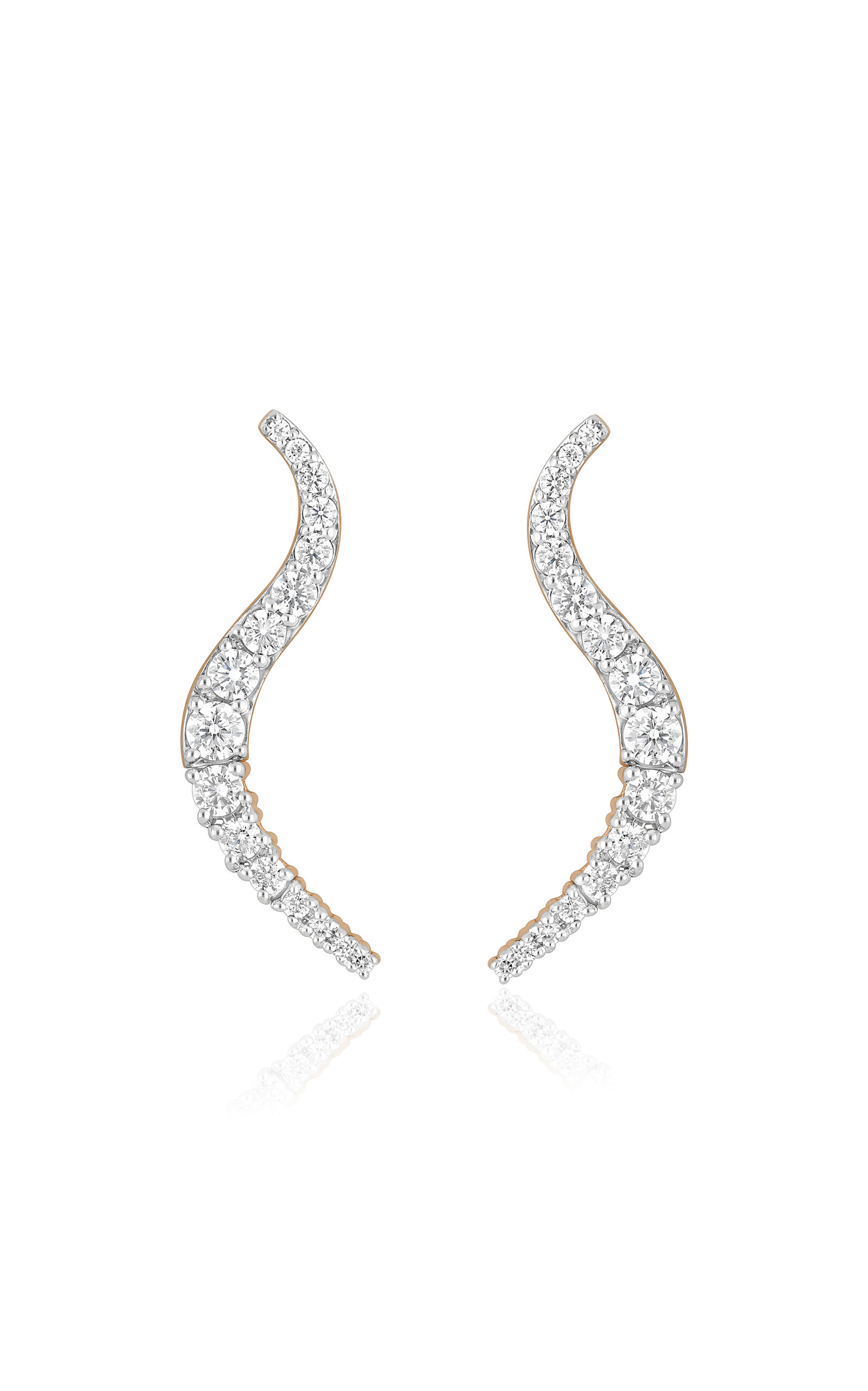 Marie Mas 18k White Gold Pair Of Solar Earrings
