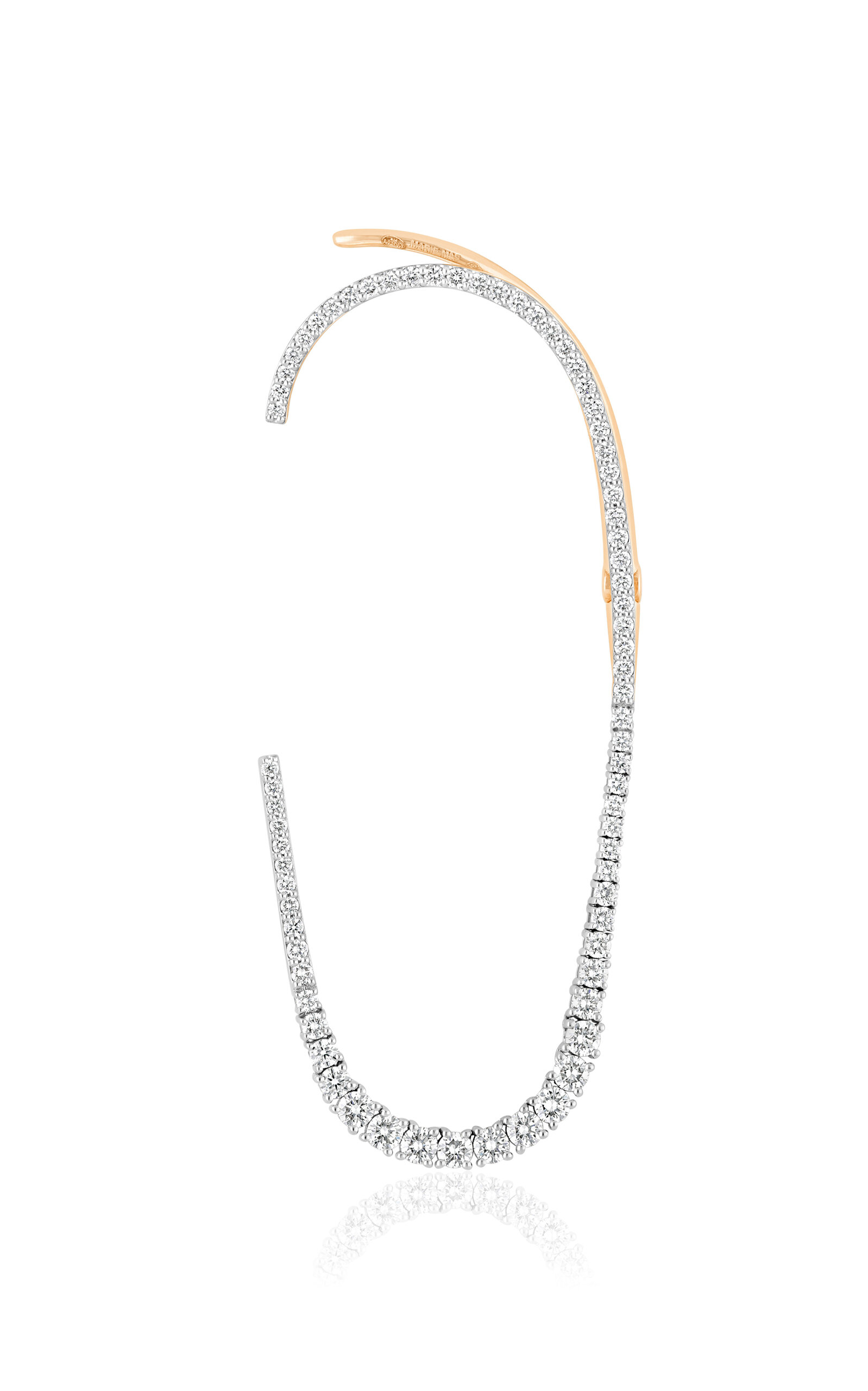 Marie Mas 18k Rose Gold Single Celestial Earring In White