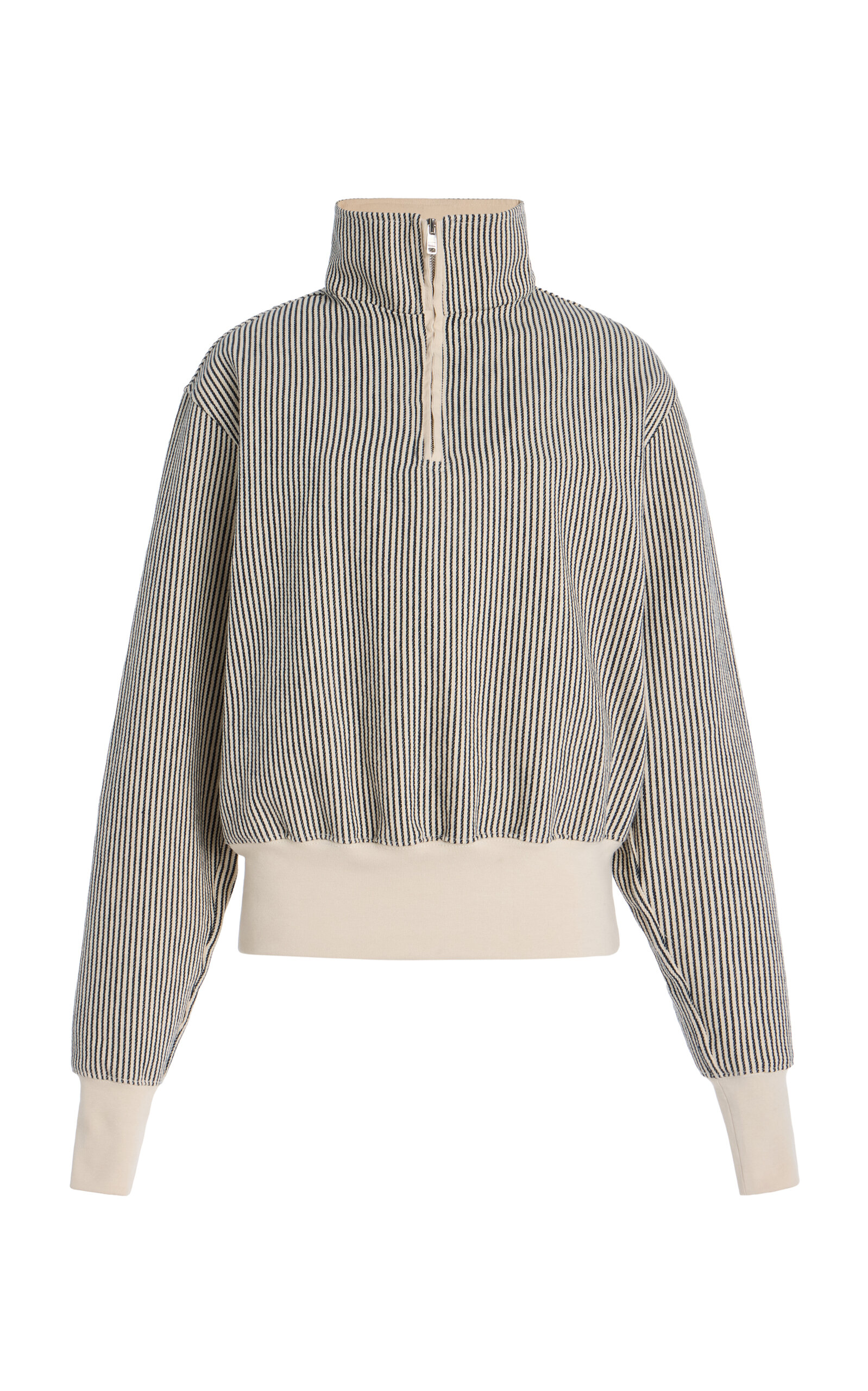 Bailey Cropped Half Zip Cotton Sweatshirt