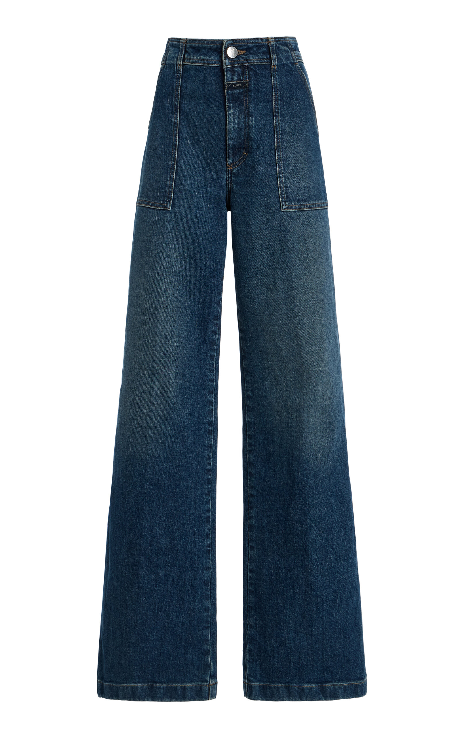 Closed Aria Stretch High-rise Flared Jeans In Blue