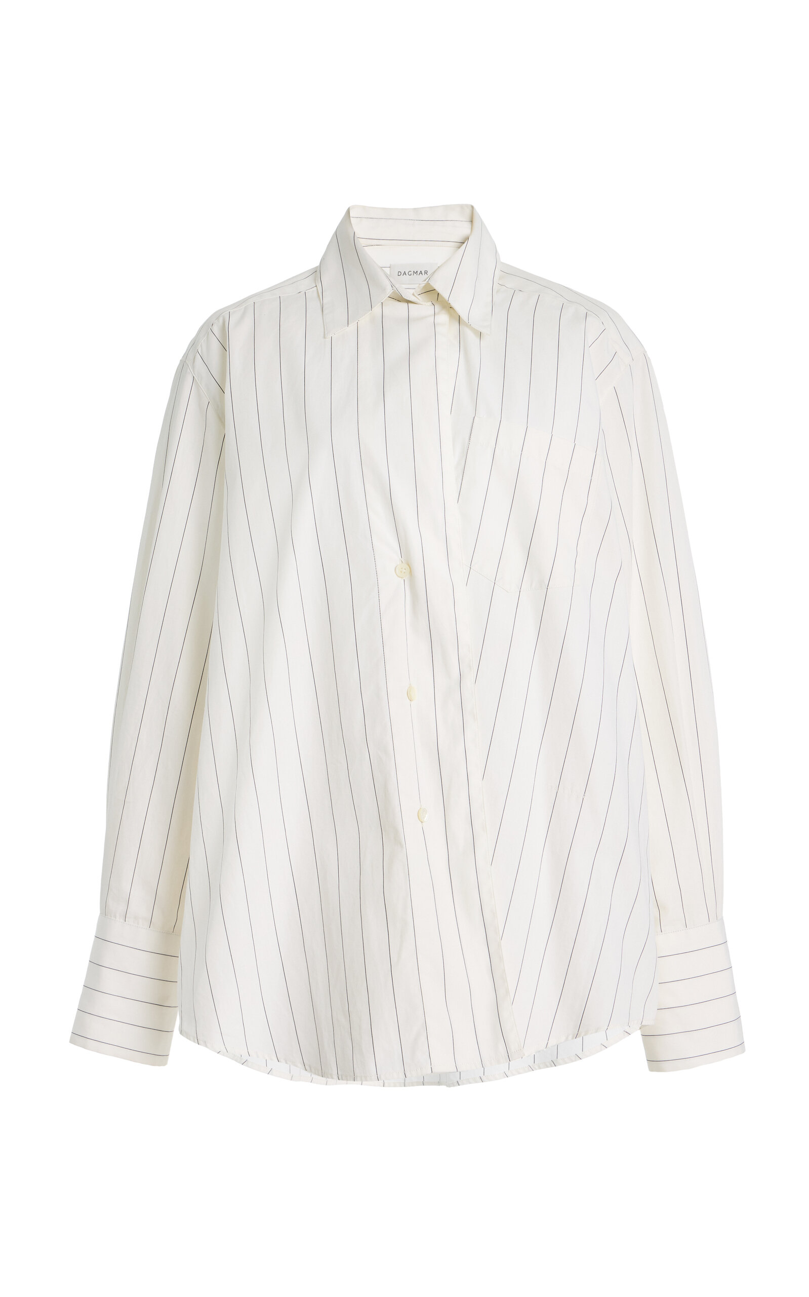 House Of Dagmar Asymmetric Cotton Shirt In White