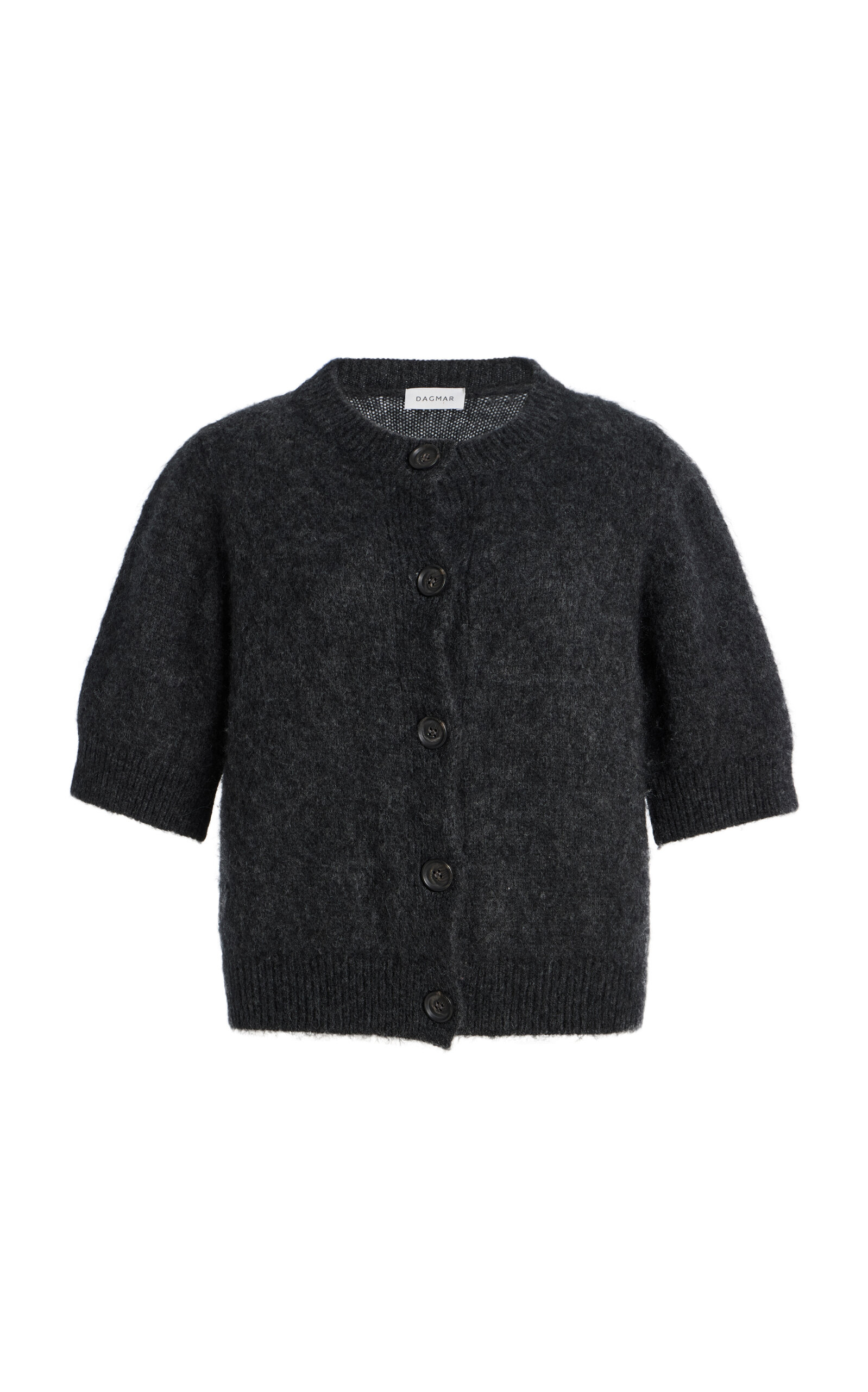 House of Dagmar Brushed Alpaca-Knit Cardigan - Dark Grey - Women's Clothing