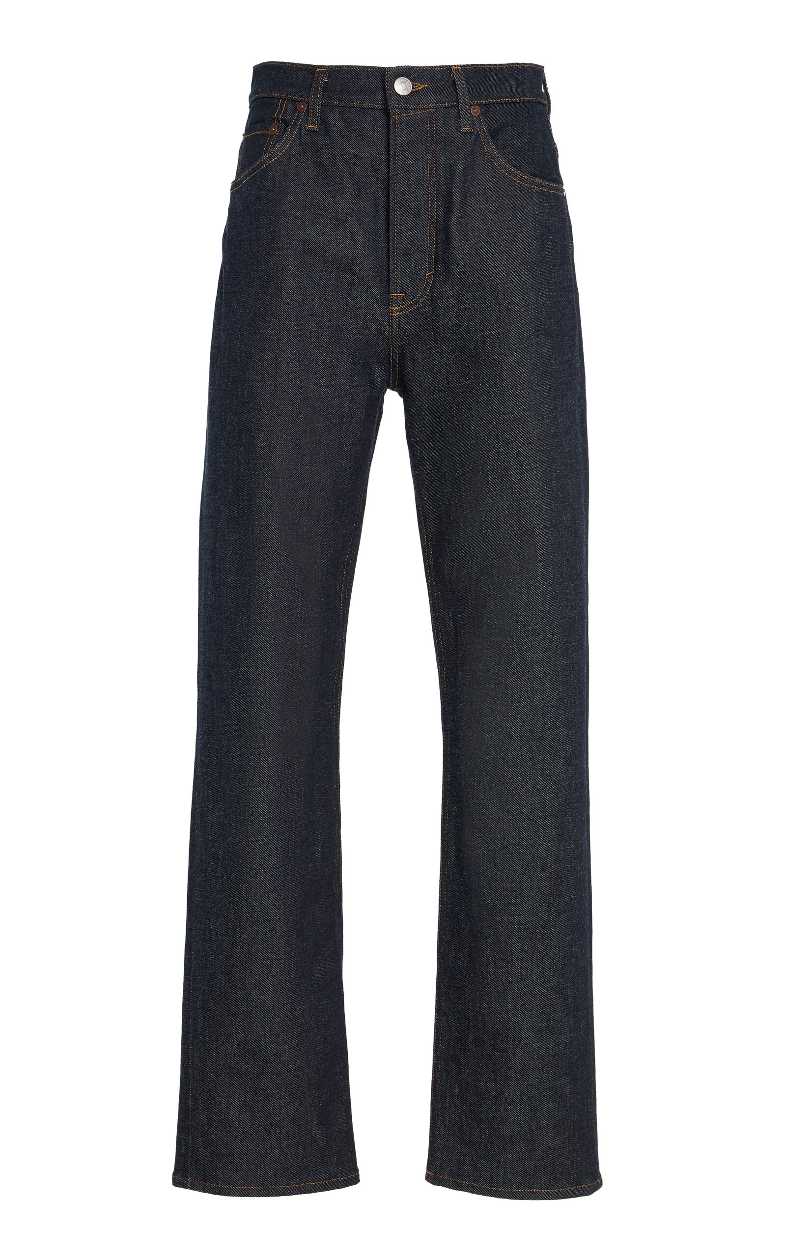 House Of Dagmar Stretch Mid-rise Straight-leg Jeans In Black