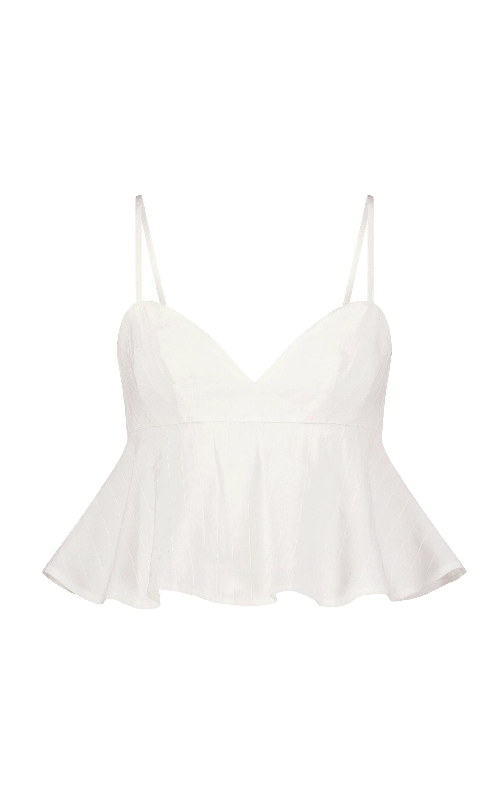 Matthew Bruch Linen-Blend Crop Top