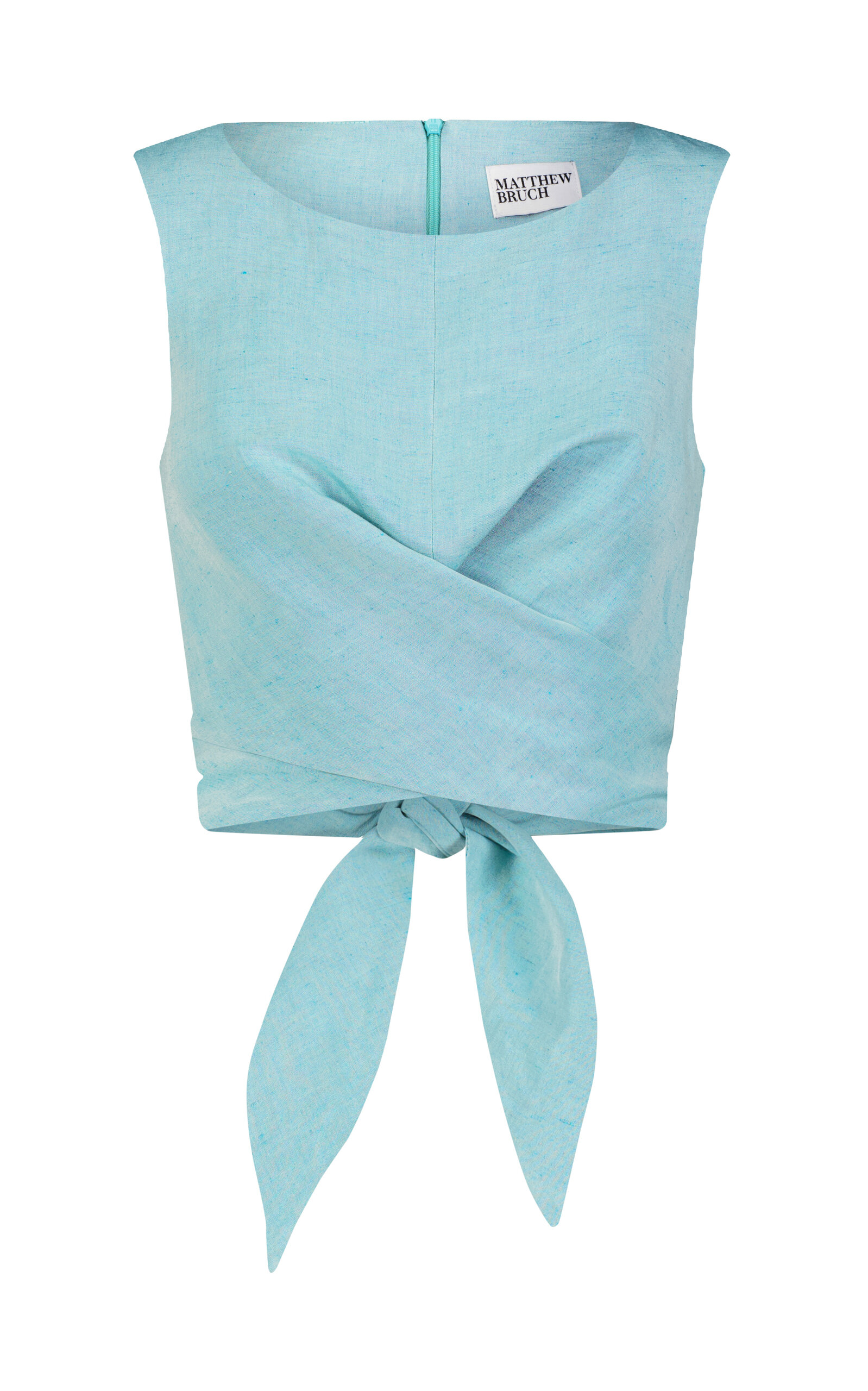 Linen-Blend Wrap Top