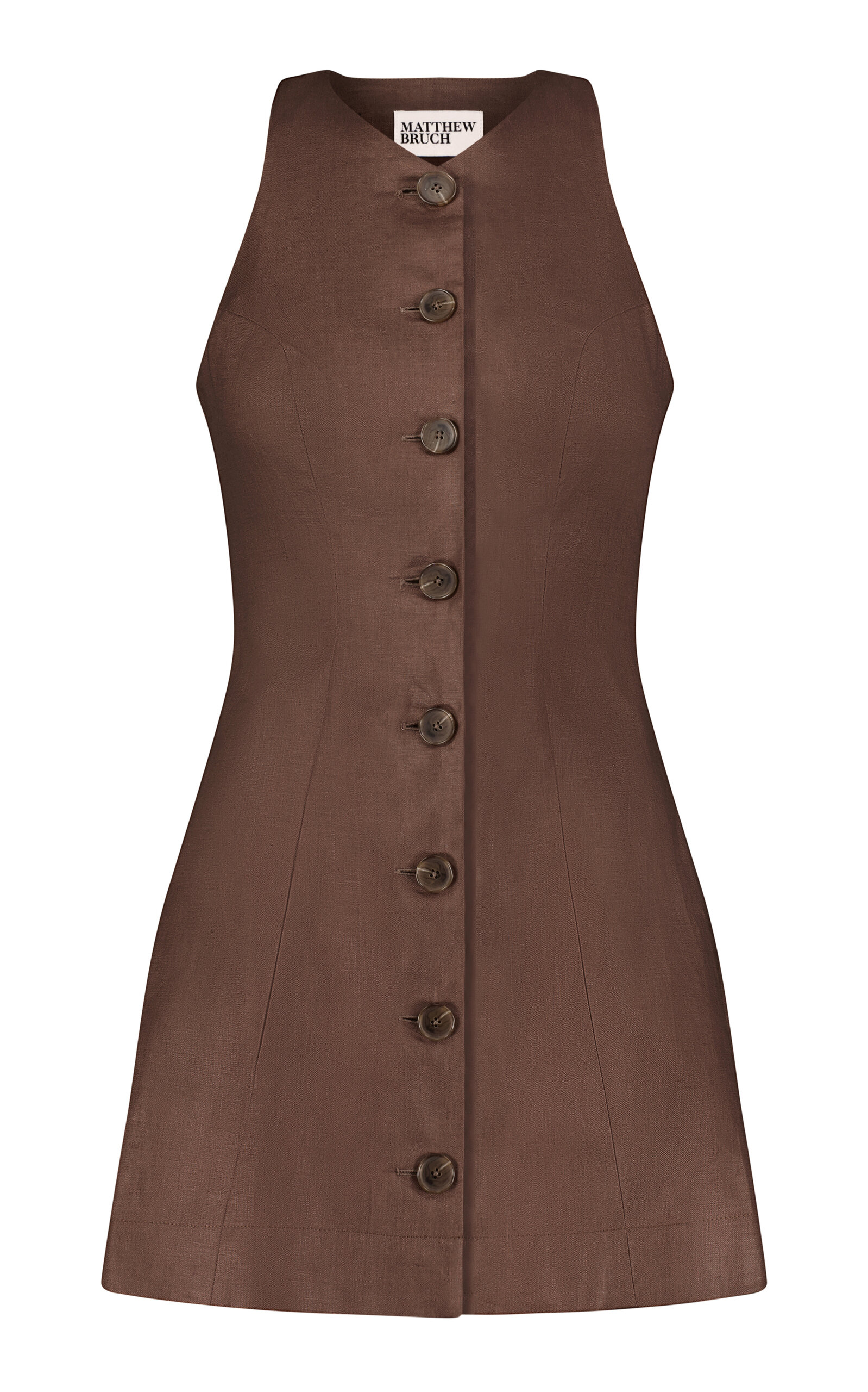 Matthew Bruch Linen Vest Mini Dress