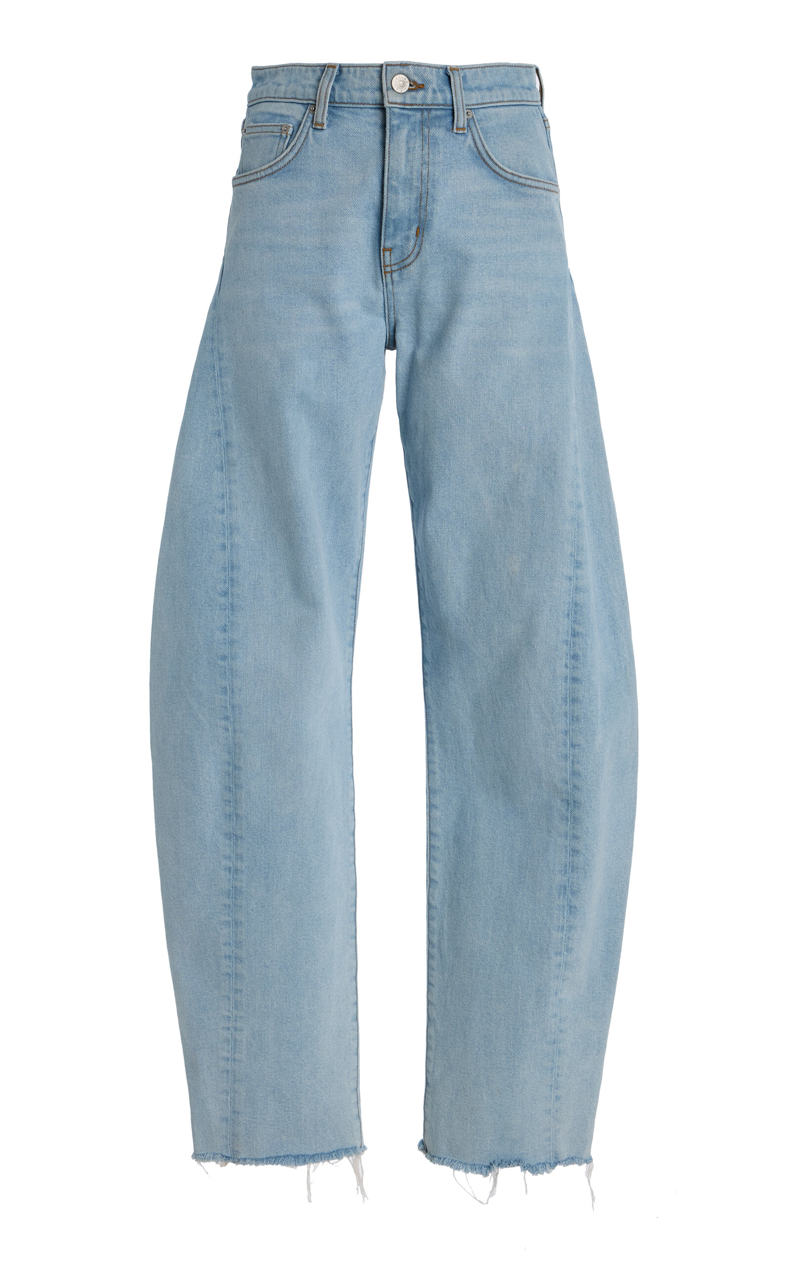 SALON 1884 Rocco Curved Stretch High-Rise Straight-Leg Jeans - Light Blue