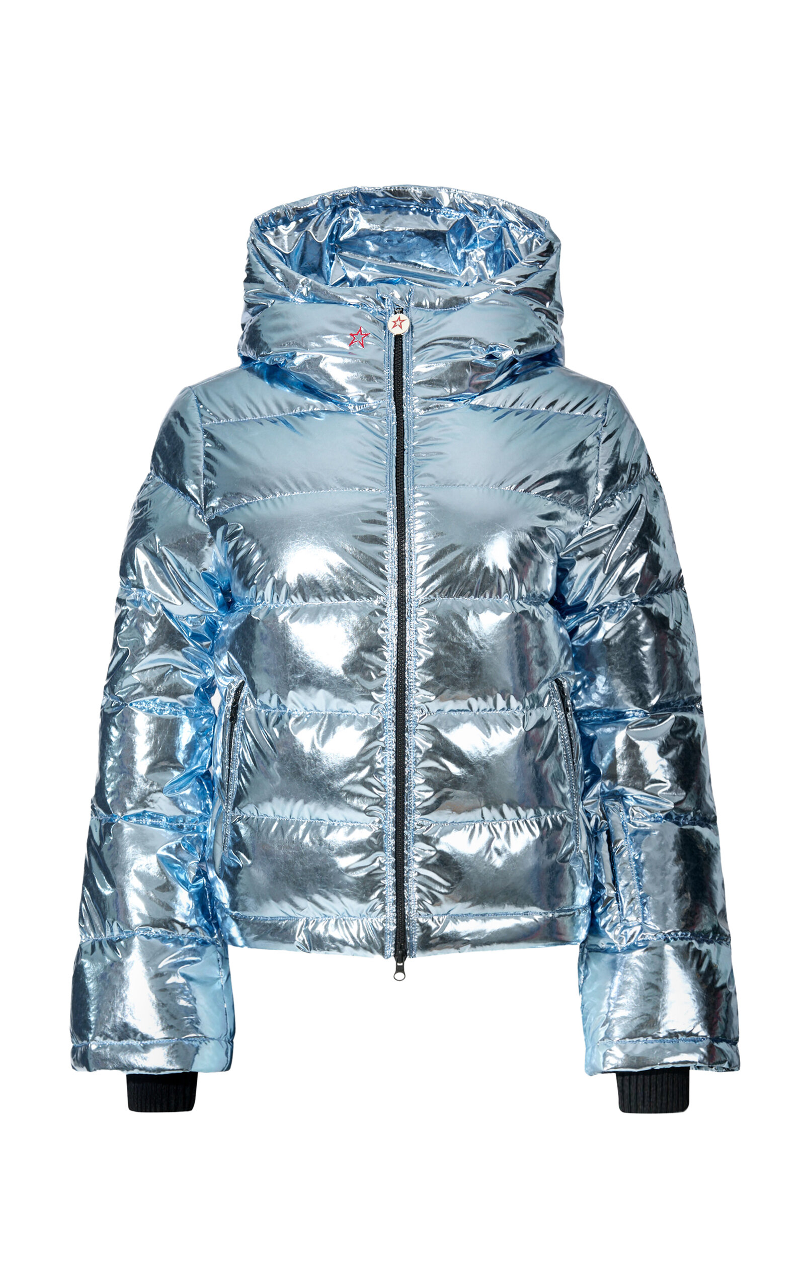 Perfect Moment Metallic Polar Flare Down Jacket Xs In Blue