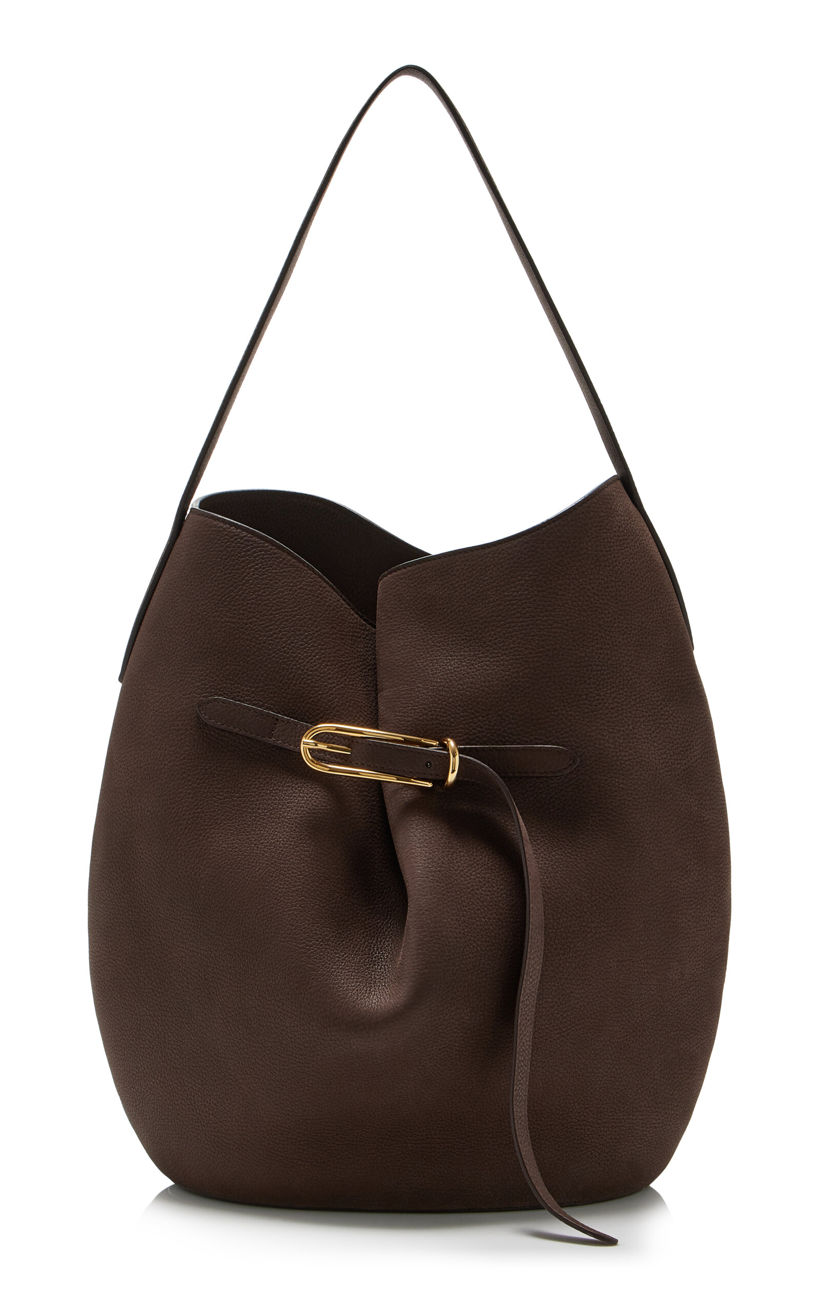 Liffner Large Belted Leather Bucket Bag