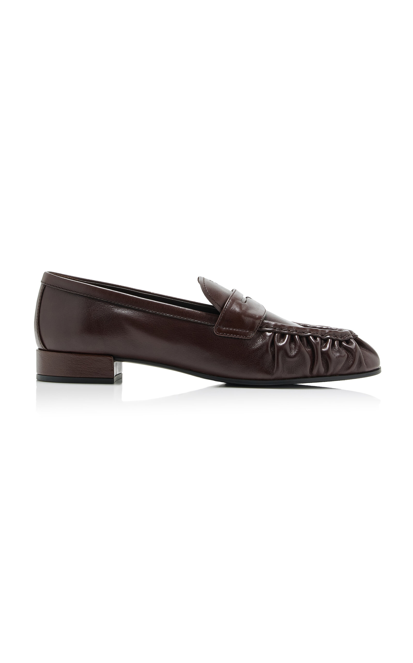 Prada Stylish Loafers Featuring Ruched Detailing In Brown