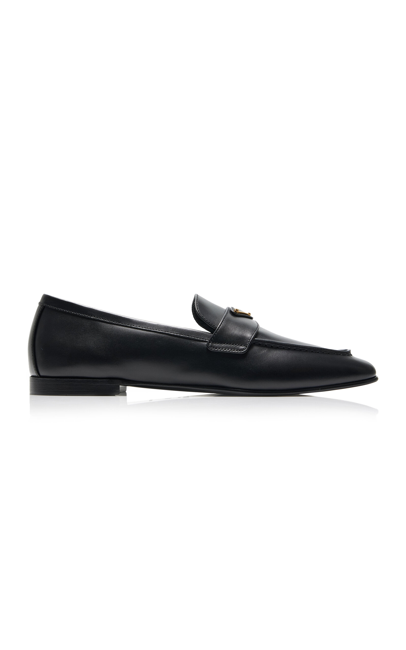 Prada Leather Loafers In Black