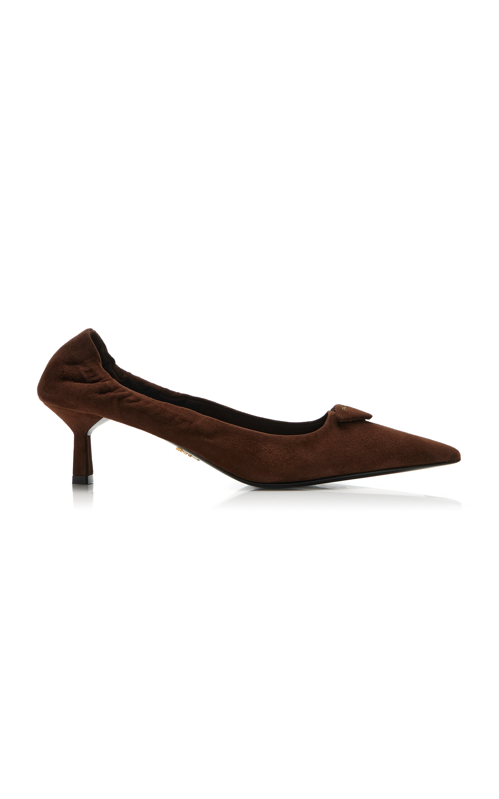 Prada Dark Brown Suede Pumps In Brown