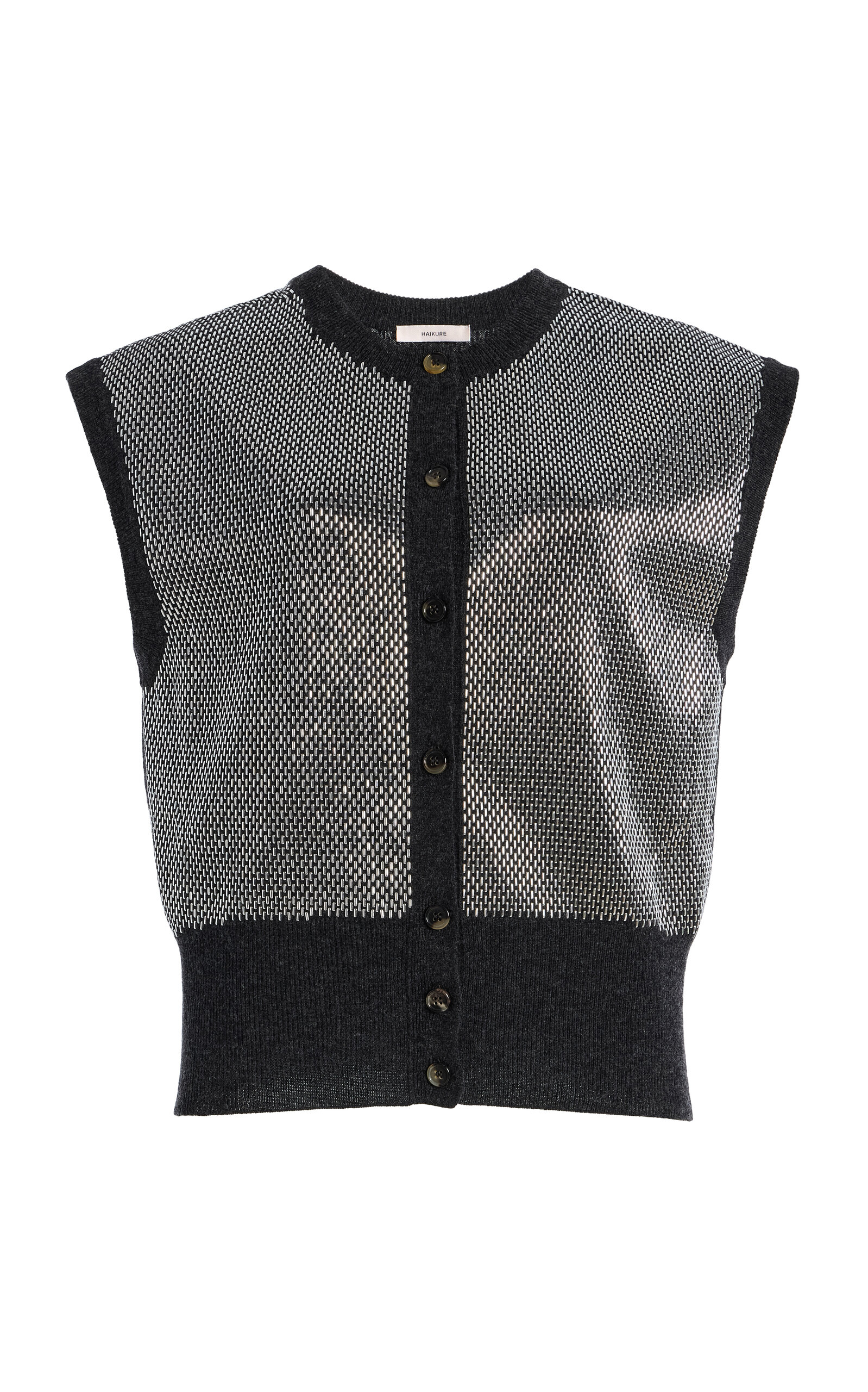 Haikure Kirby Embellished Wool Top In Silver