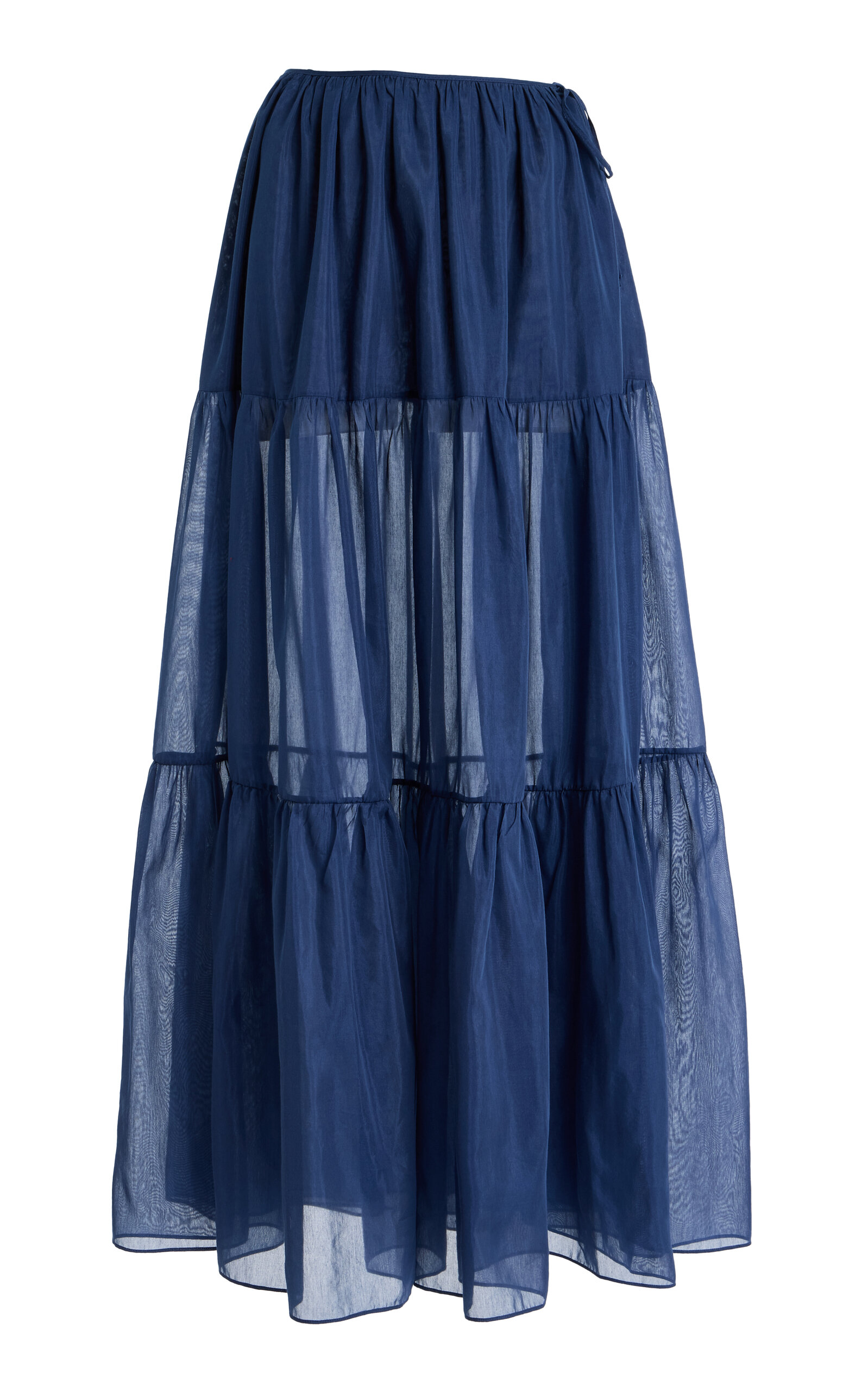 Moré Noir June Cotton-Silk Voile Skirt