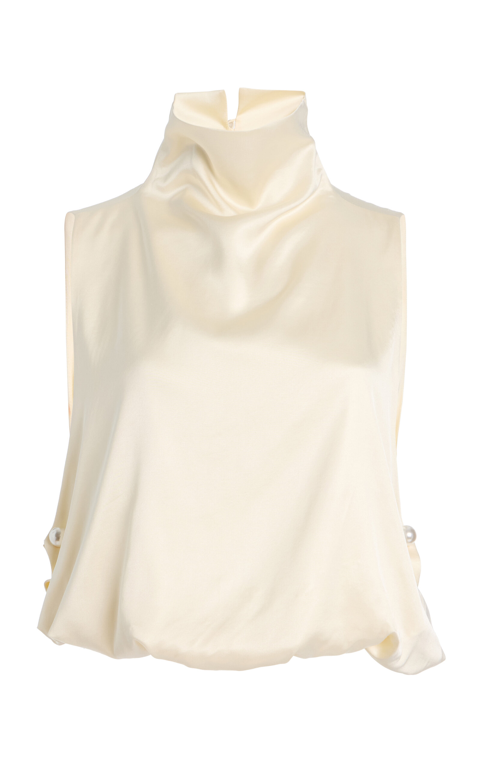 Moré Noir Hannah Satin Top In White