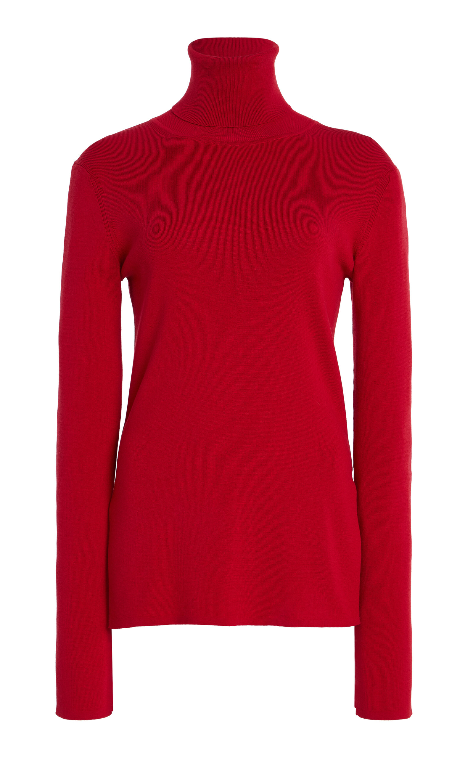 Ashlyn Kiana Silk Turtleneck In Red