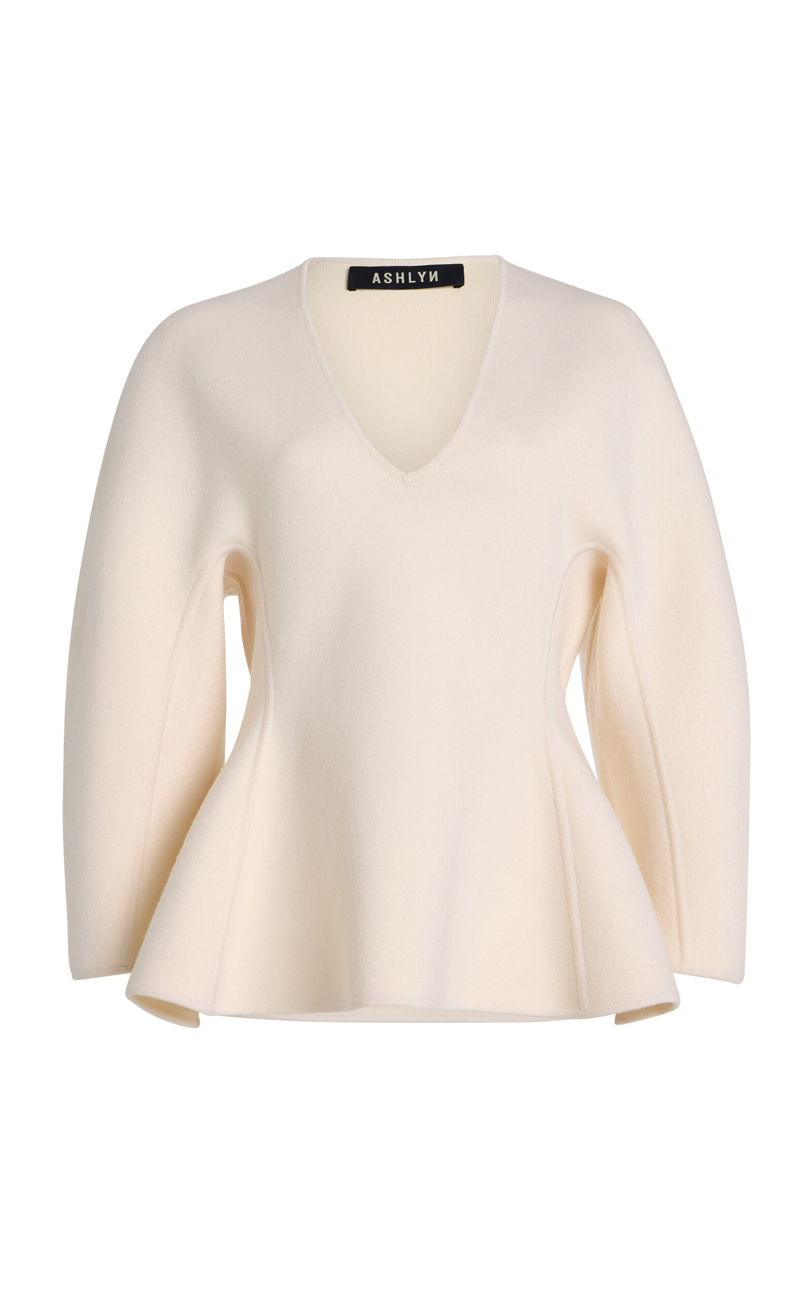 Ashlyn Henry Wool Peplum Top - Ivory