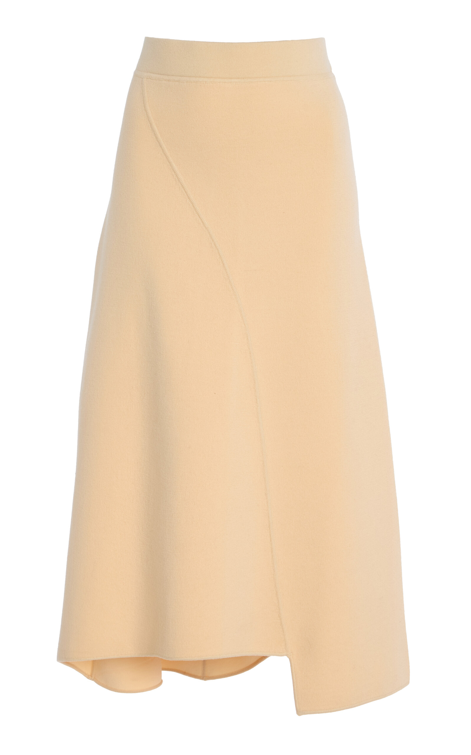 Ashlyn Felix Wool-knit Midi Skirt In Ivory