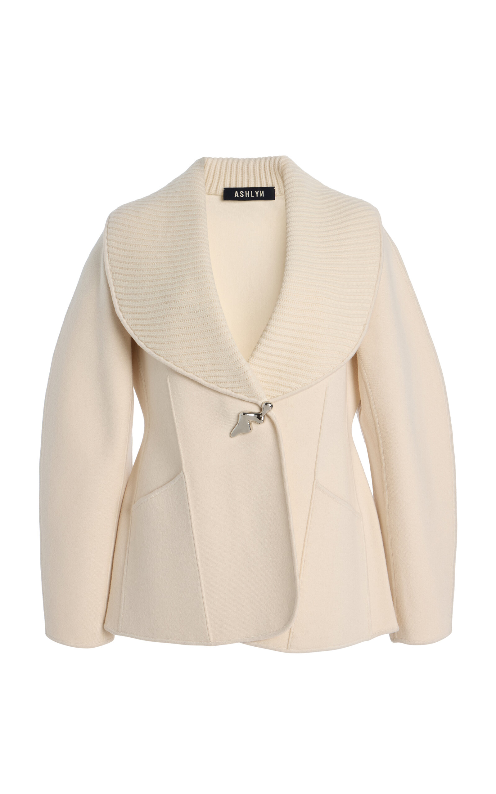 Ashlyn Aislinn Wool-knit Jacket In Neutral
