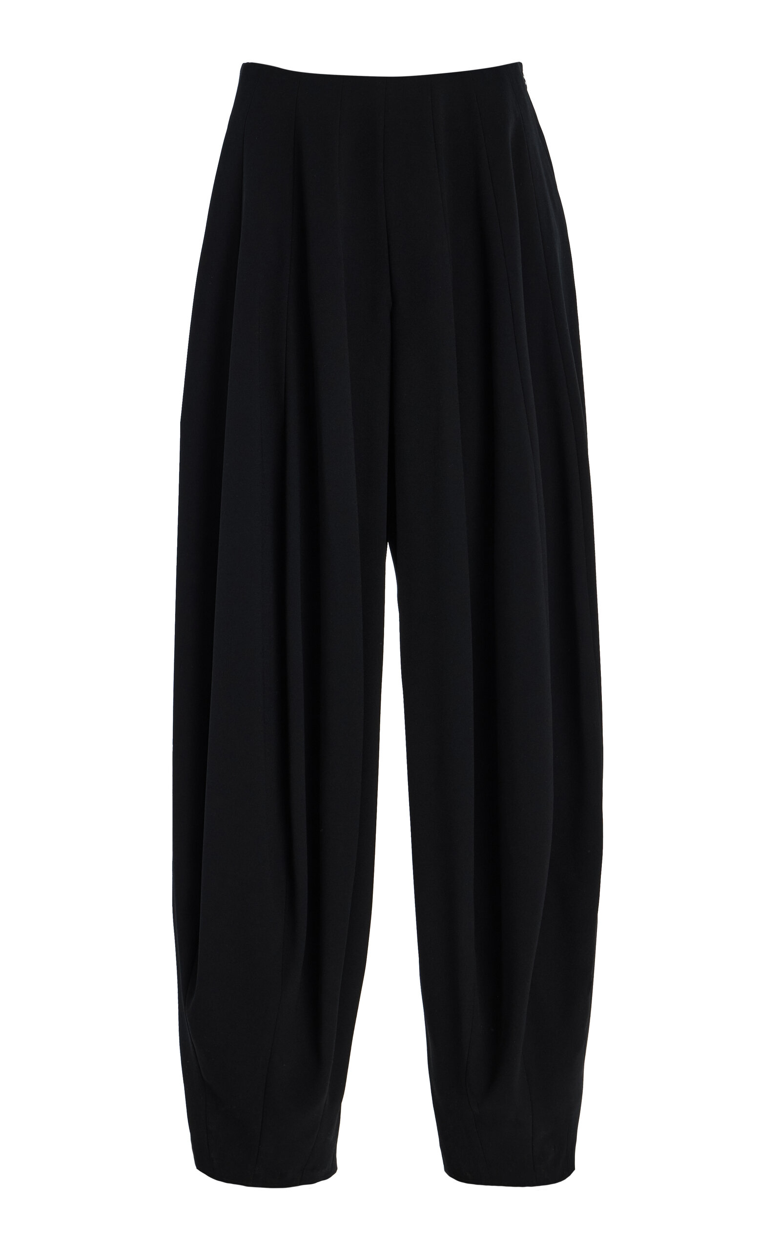 Ashlyn Blaine Pleated Satin Back Crepe Pants In Black